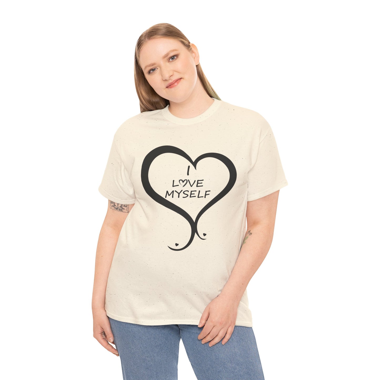 Inspirational Unisex Heavy Cotton Tee - 'I Love Myself'