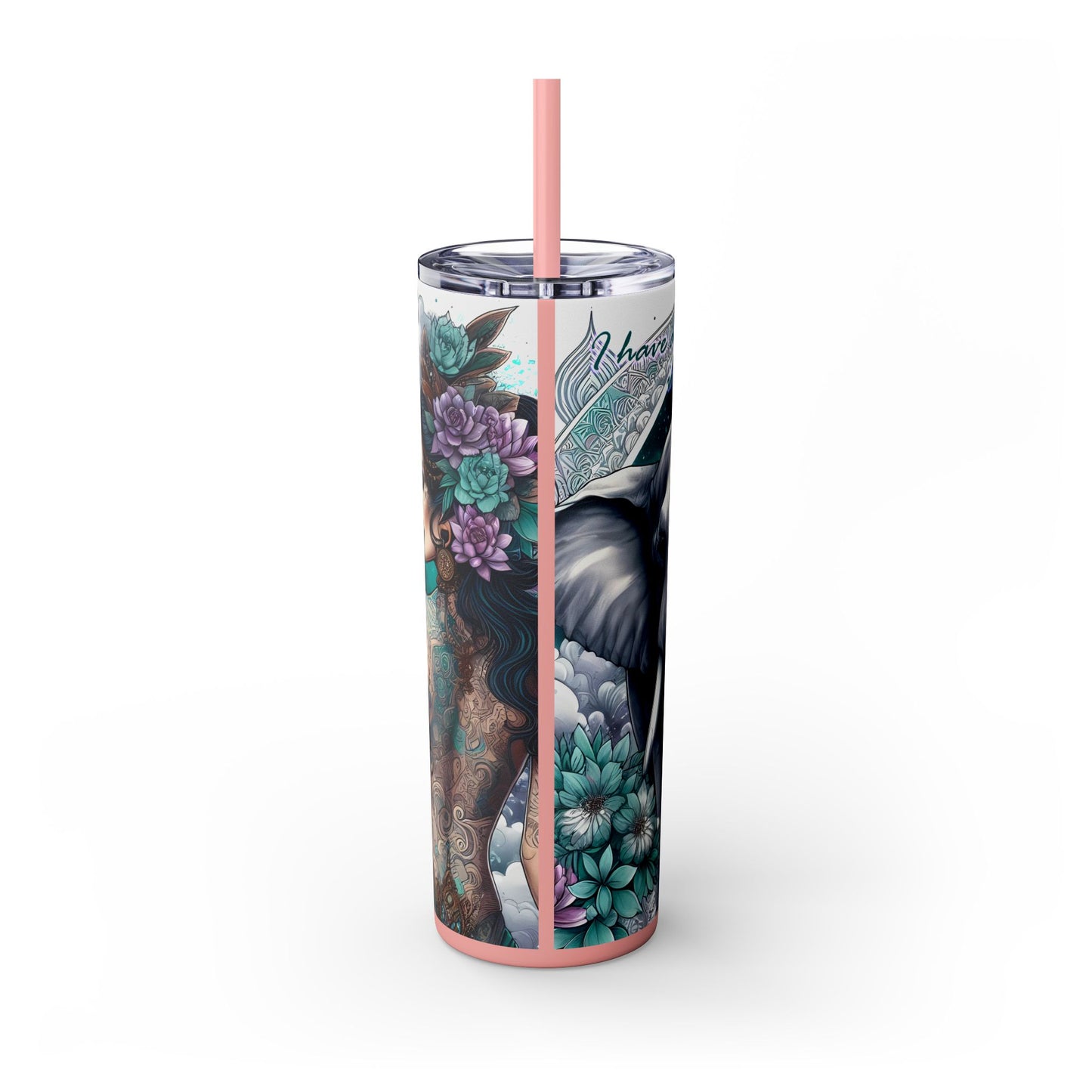 I have all that i need to succeed-Affirmation Art Skinny Tumbler - 20oz with Straw