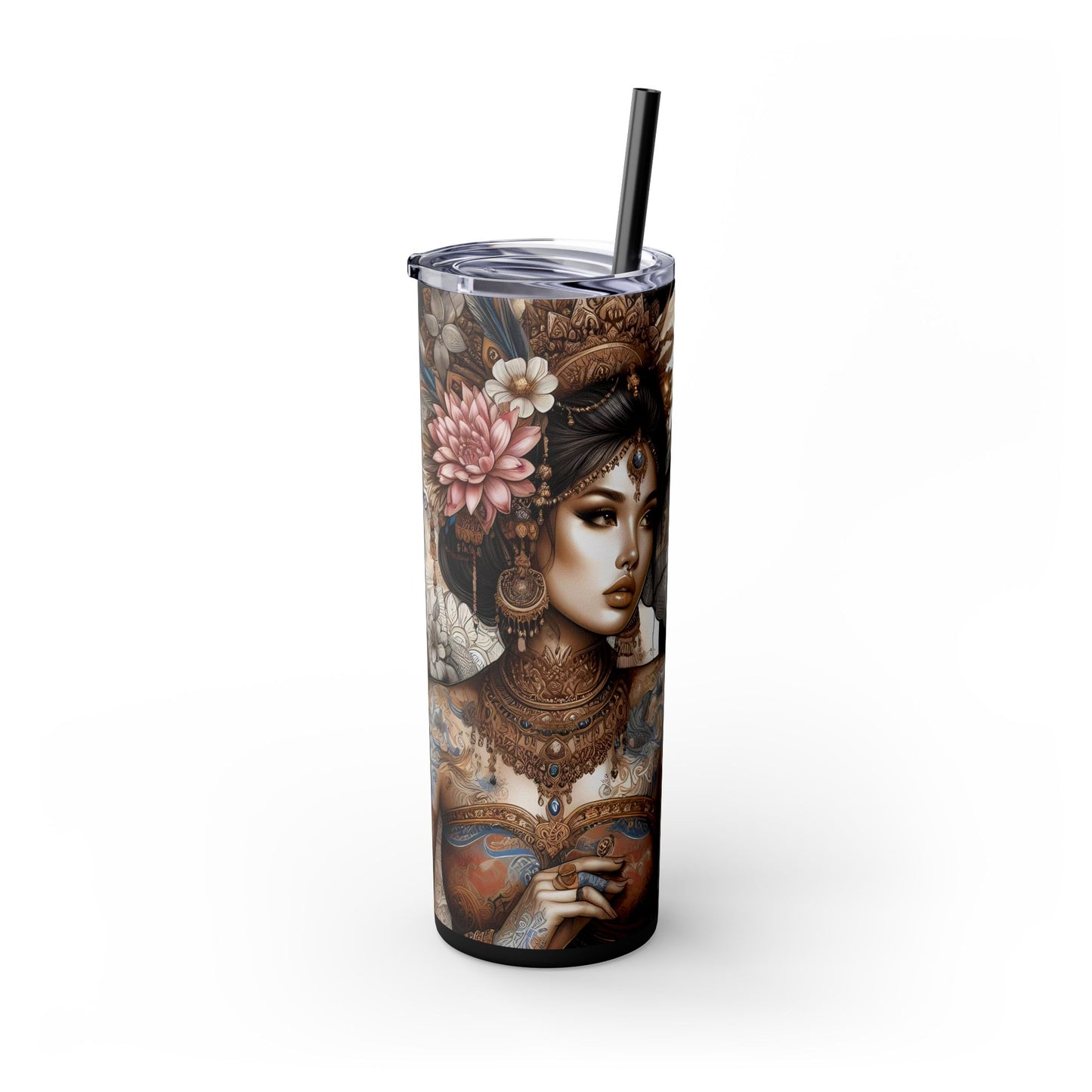 Im in the right place doing the right thing-Affirmation Art Skinny Tumbler - 20oz with Straw