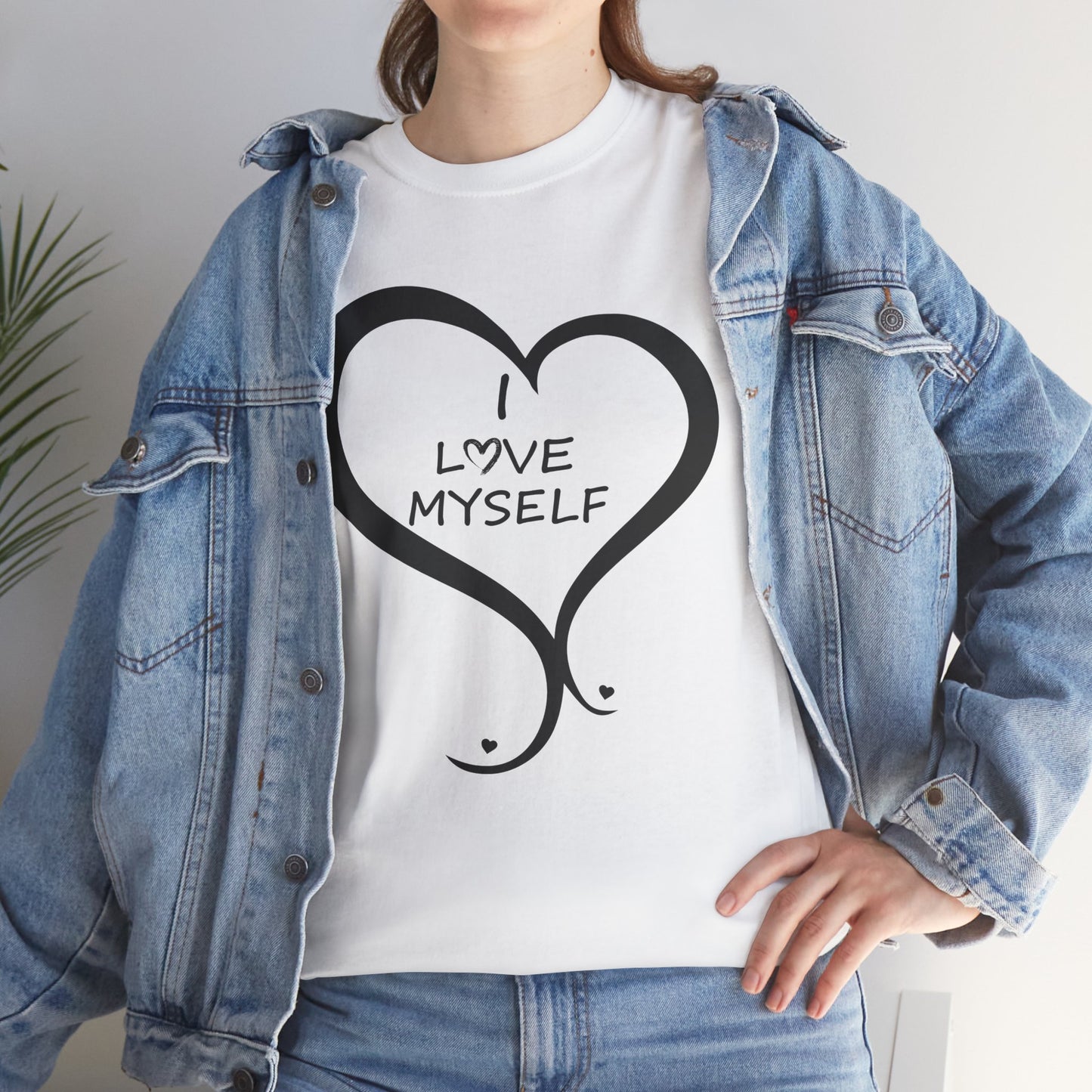 Inspirational Unisex Heavy Cotton Tee - 'I Love Myself'