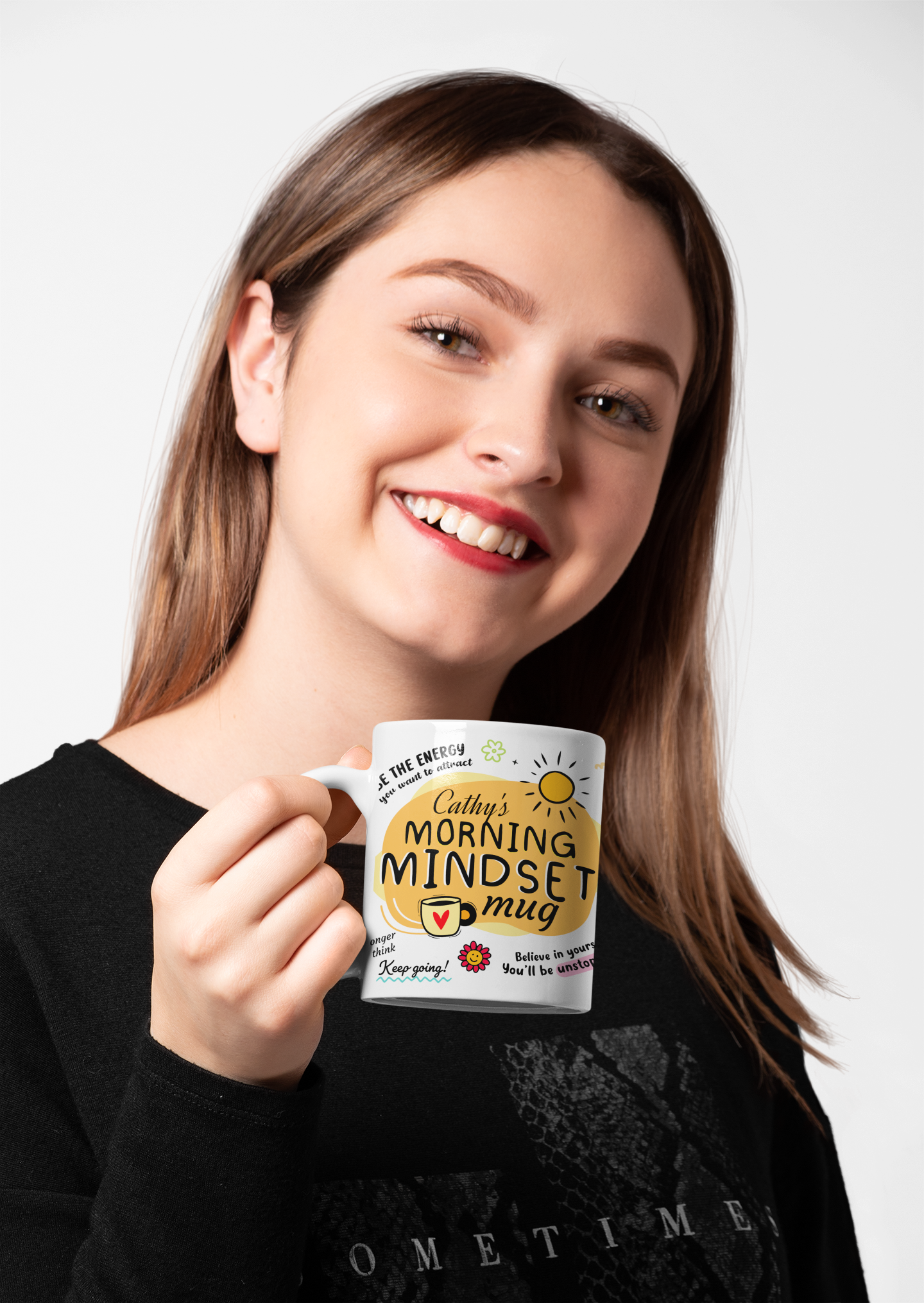 Morning mindset customisable Ceramic Mug , (11oz, 15oz)