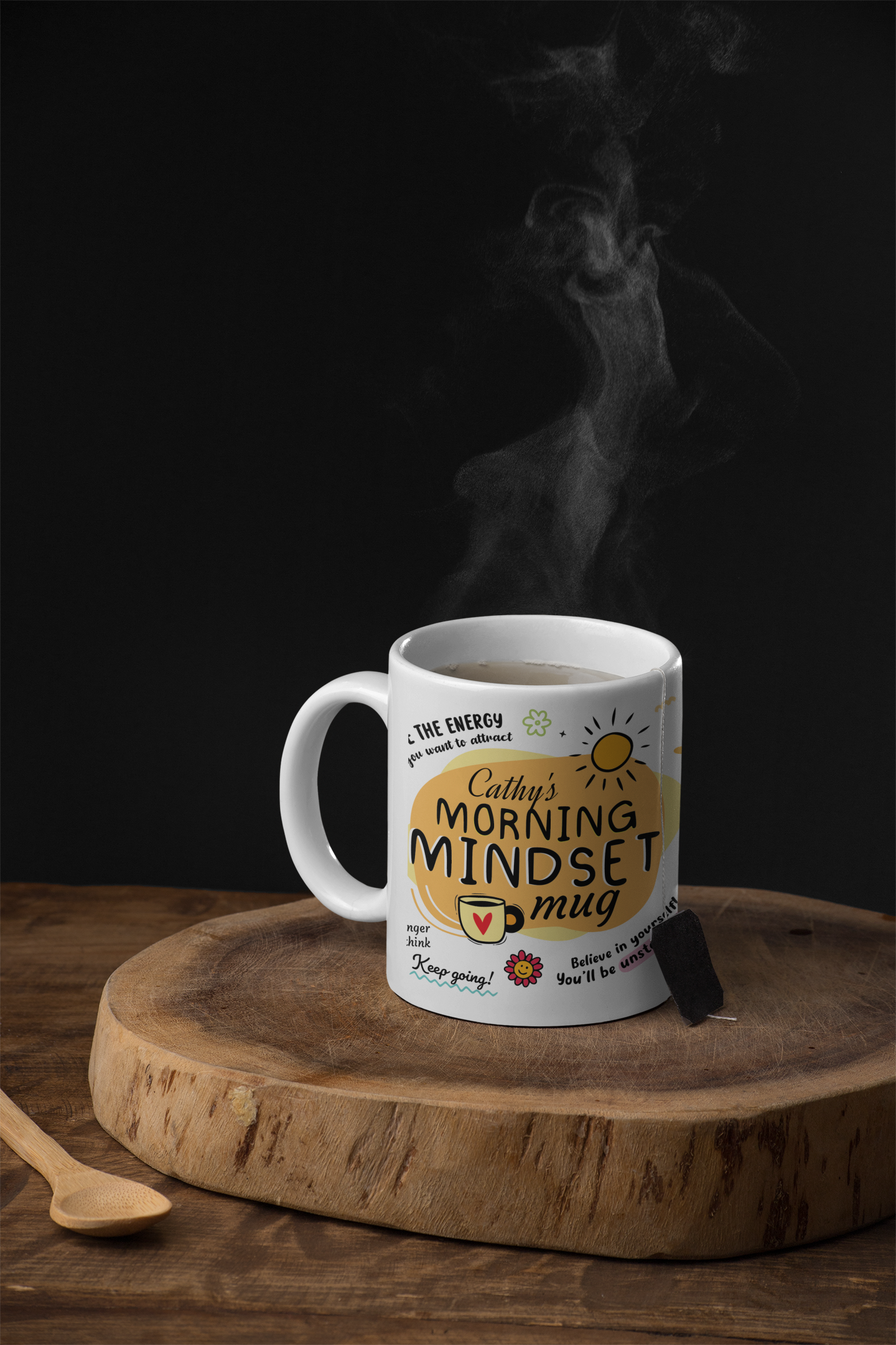 Morning mindset customisable Ceramic Mug , (11oz, 15oz)