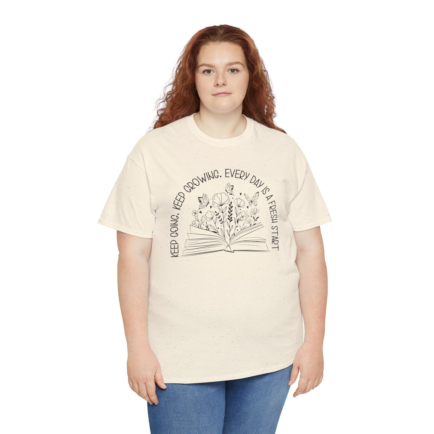 Keep going Keep growing Heavy Cotton Tee