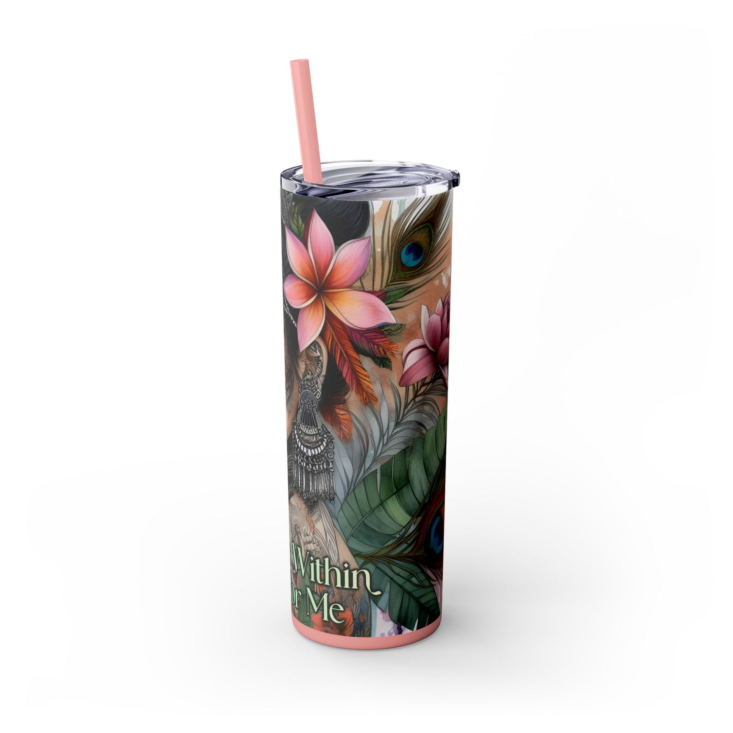 Healing is within your reach-Affirmation Art Skinny Tumbler - 20oz with Straw, Inspirational Quote