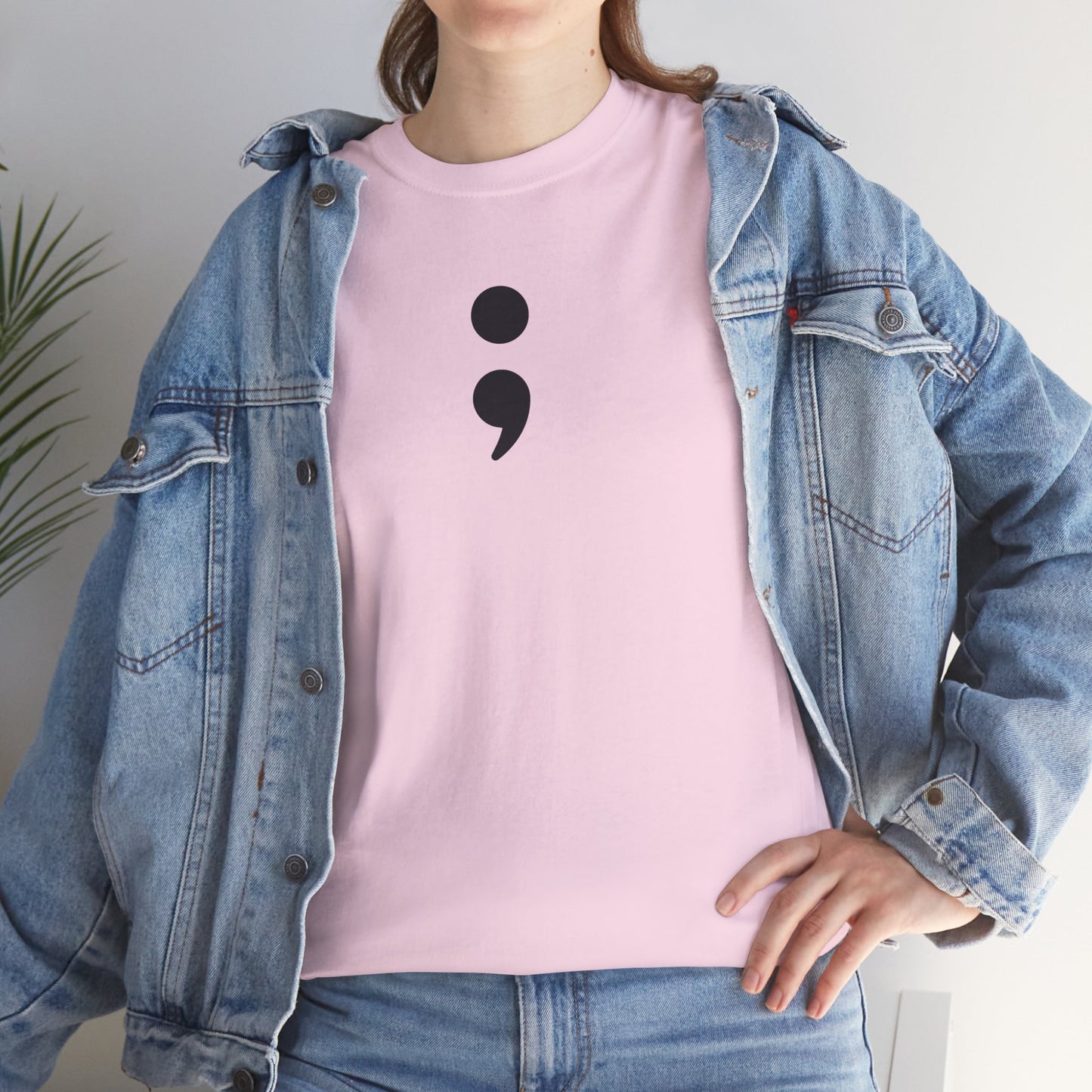 Semi Colon-Suicide Prevention Awareness-Heavy Cotton Tee