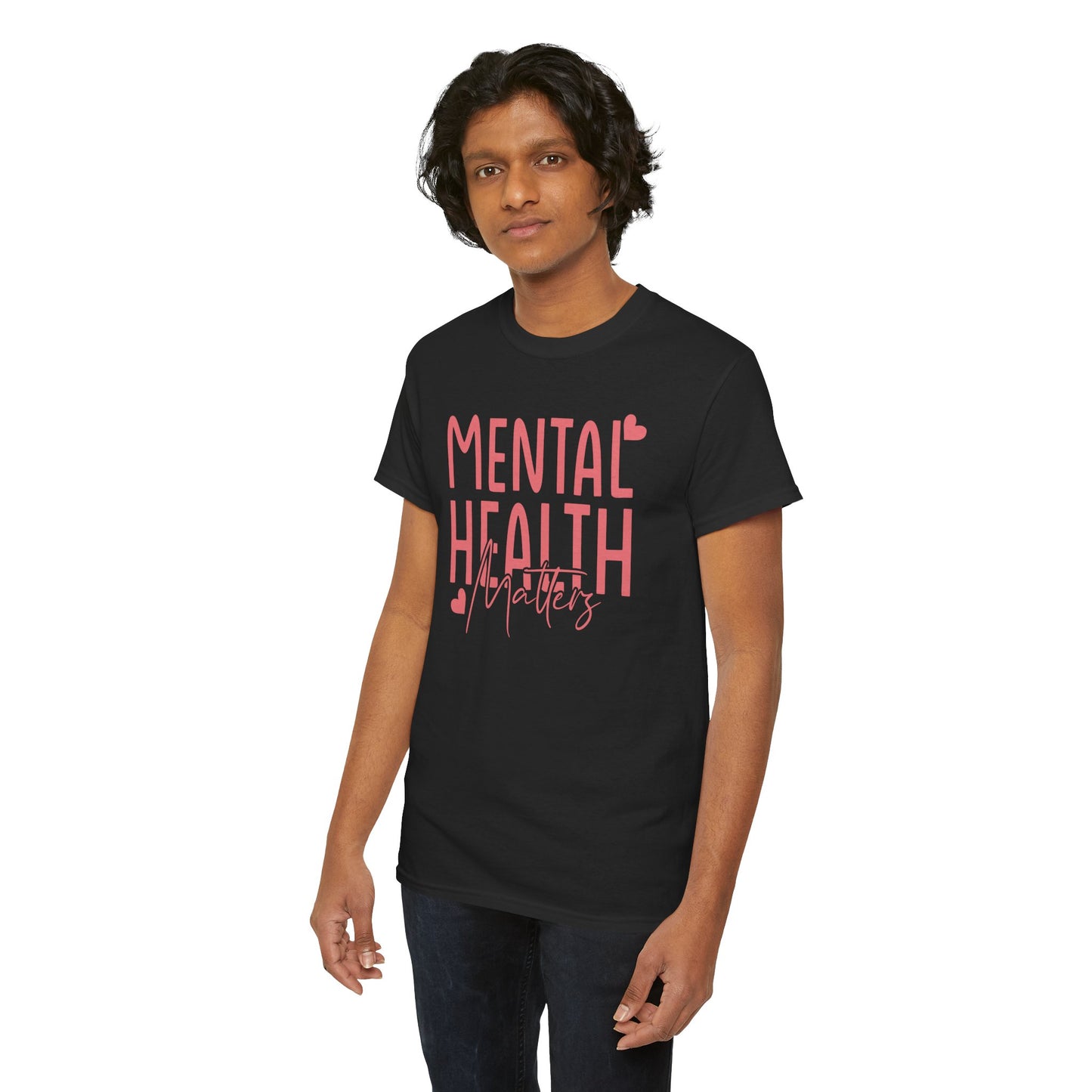 Mental Health Matters-Heart-Heavy Cotton Tee