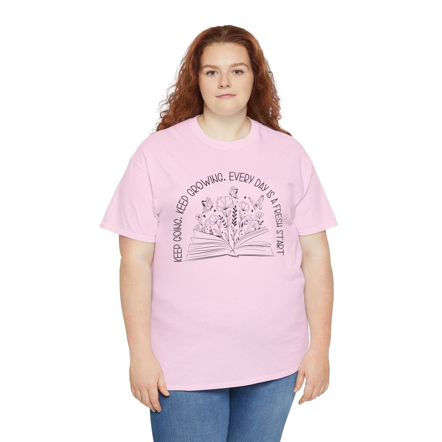 Keep going Keep growing Heavy Cotton Tee