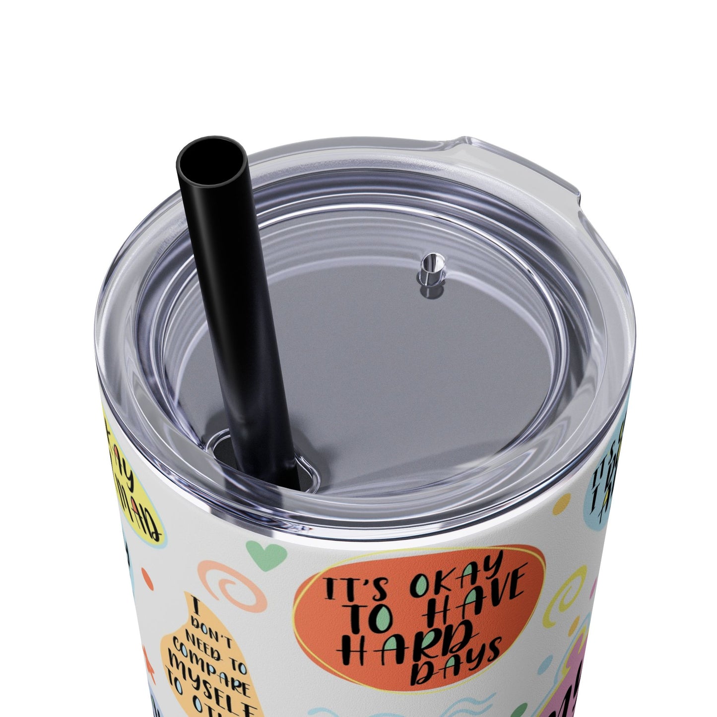 My Mental Breakdown Cup-Bohemian Art Skinny Tumbler - 20oz with Straw, Inspirational Quote