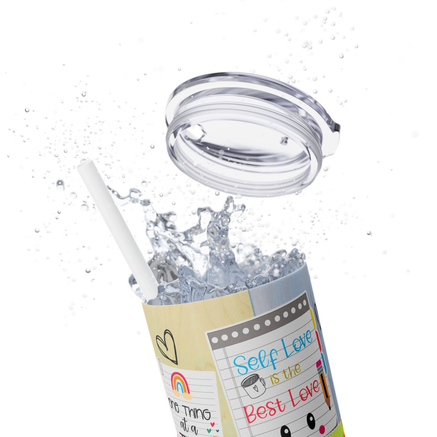 Chase Your Dreams- Self Love Skinny Tumbler with Straw, 20oz
