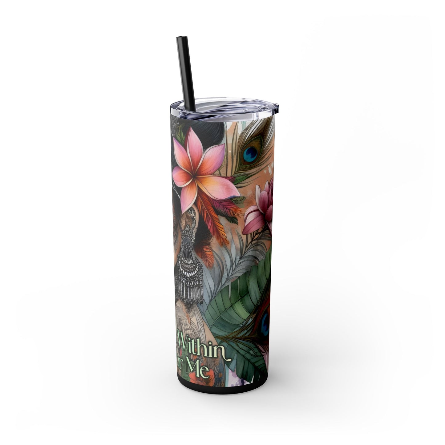 Healing is within your reach-Affirmation Art Skinny Tumbler - 20oz with Straw, Inspirational Quote