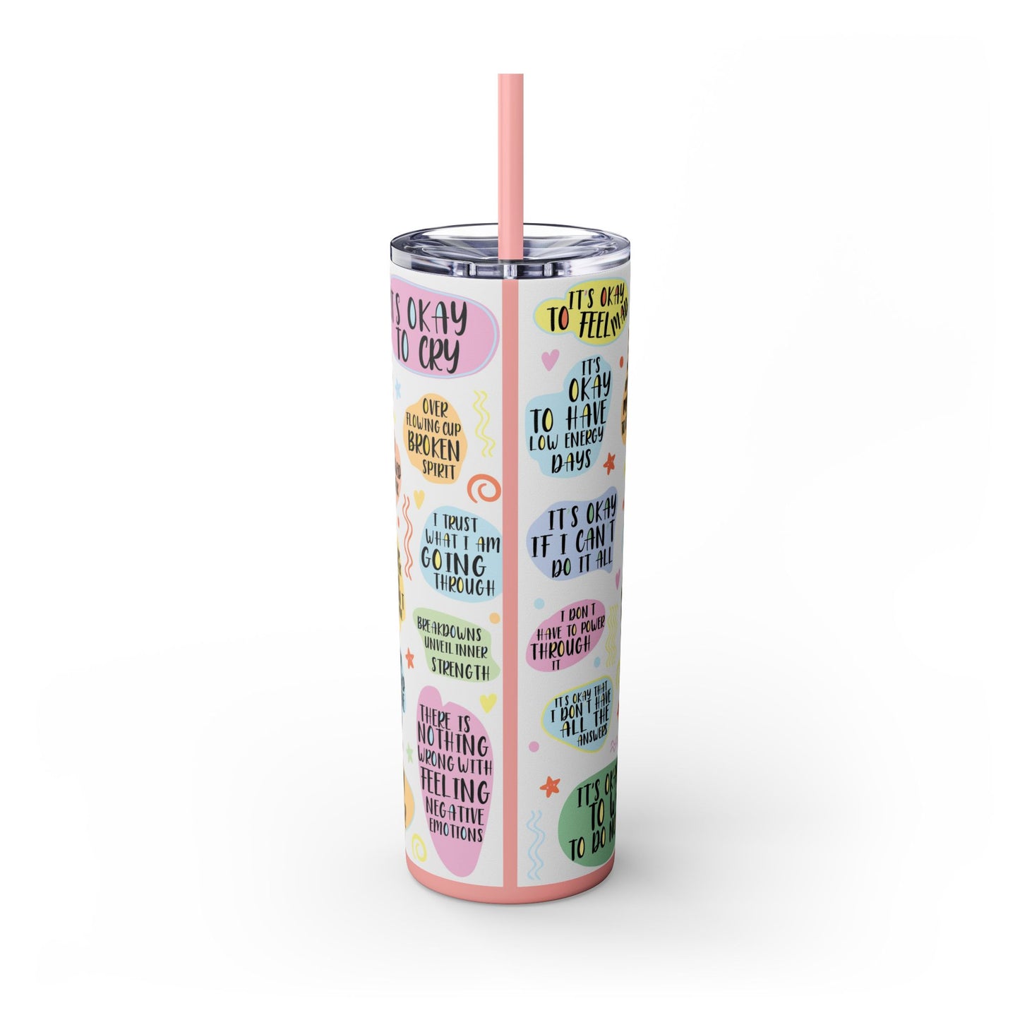 My Mental Breakdown Cup-Bohemian Art Skinny Tumbler - 20oz with Straw, Inspirational Quote