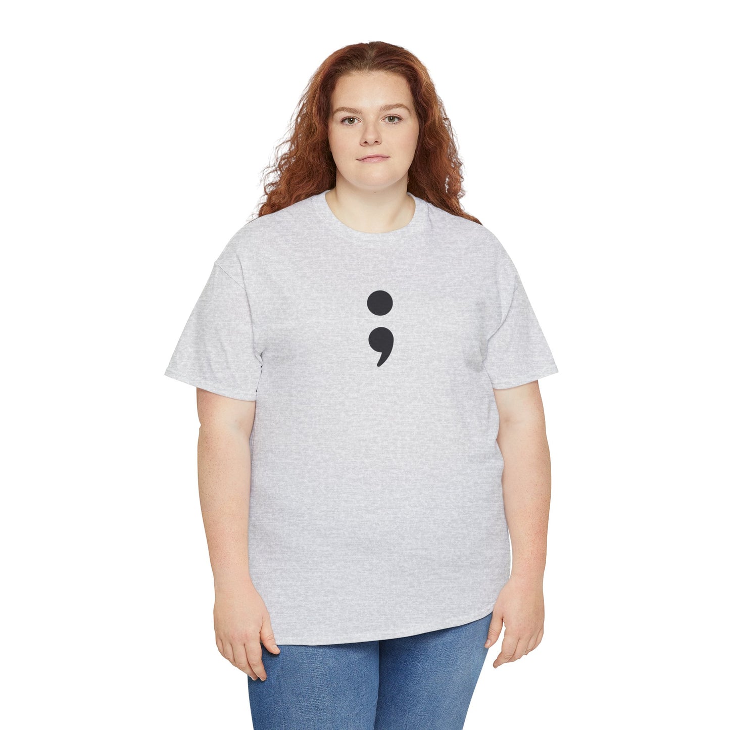 Semi Colon-Suicide Prevention Awareness-Heavy Cotton Tee