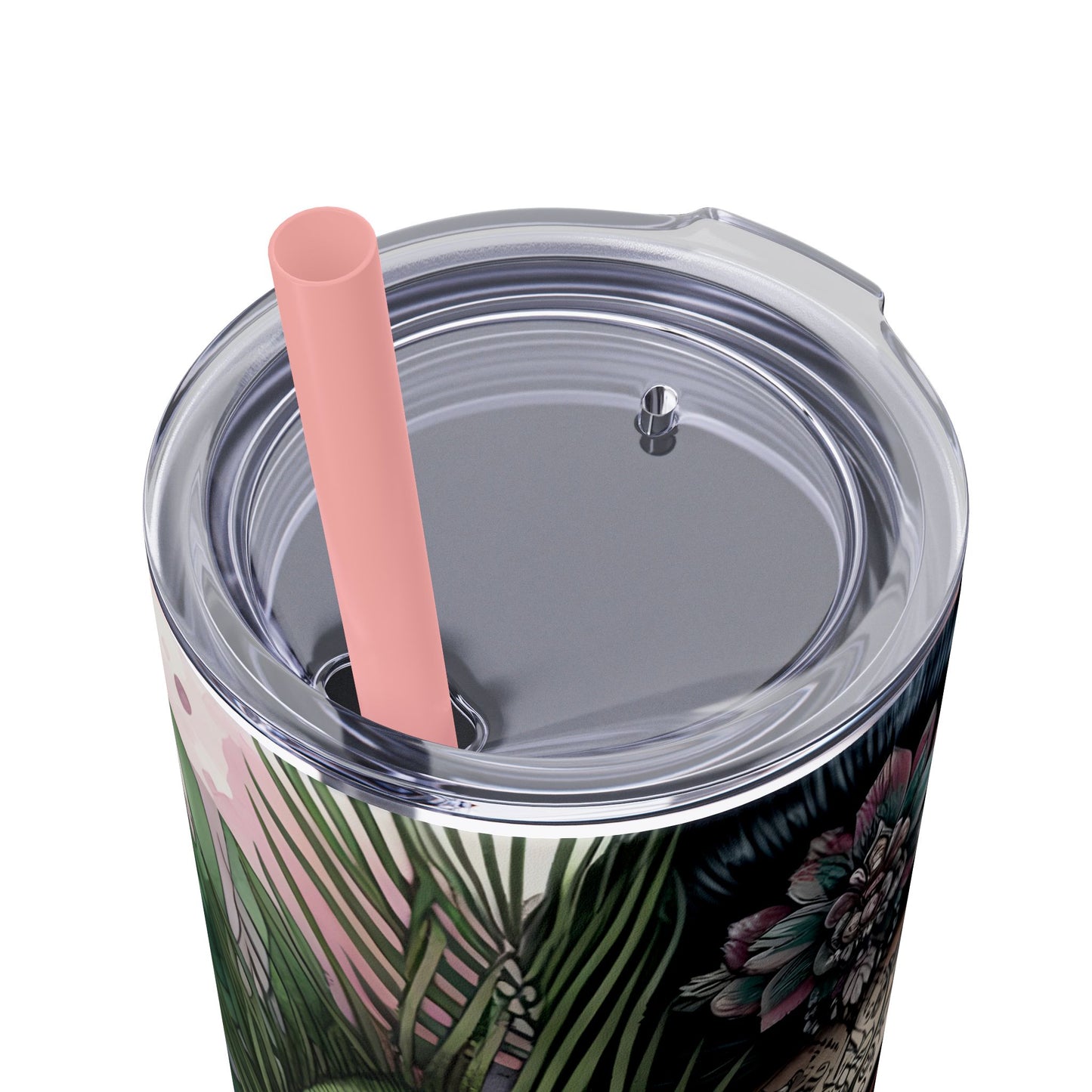 Im Thankful for thelove in my life -Affirmation Art Skinny Tumbler - 20oz with Straw
