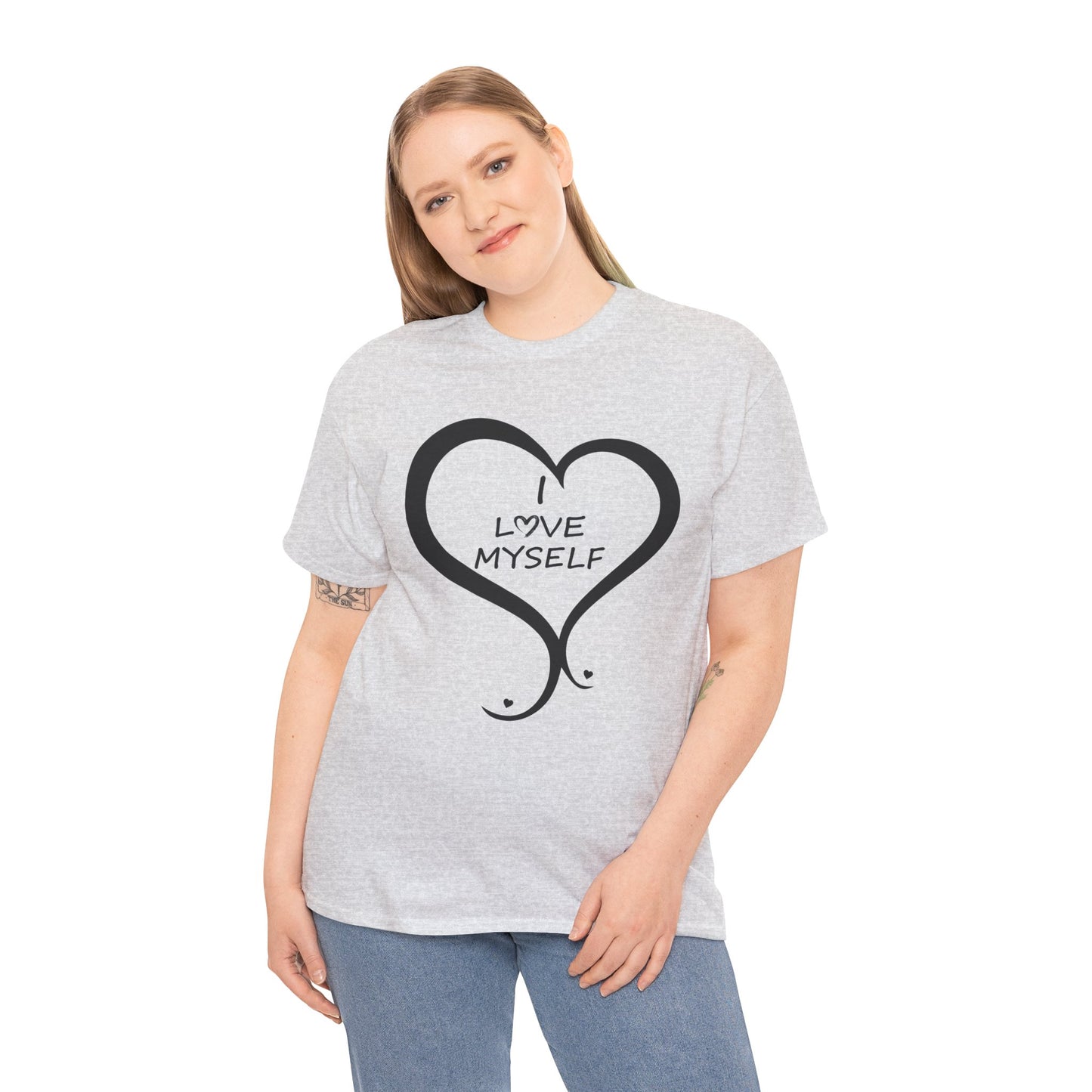Inspirational Unisex Heavy Cotton Tee - 'I Love Myself'