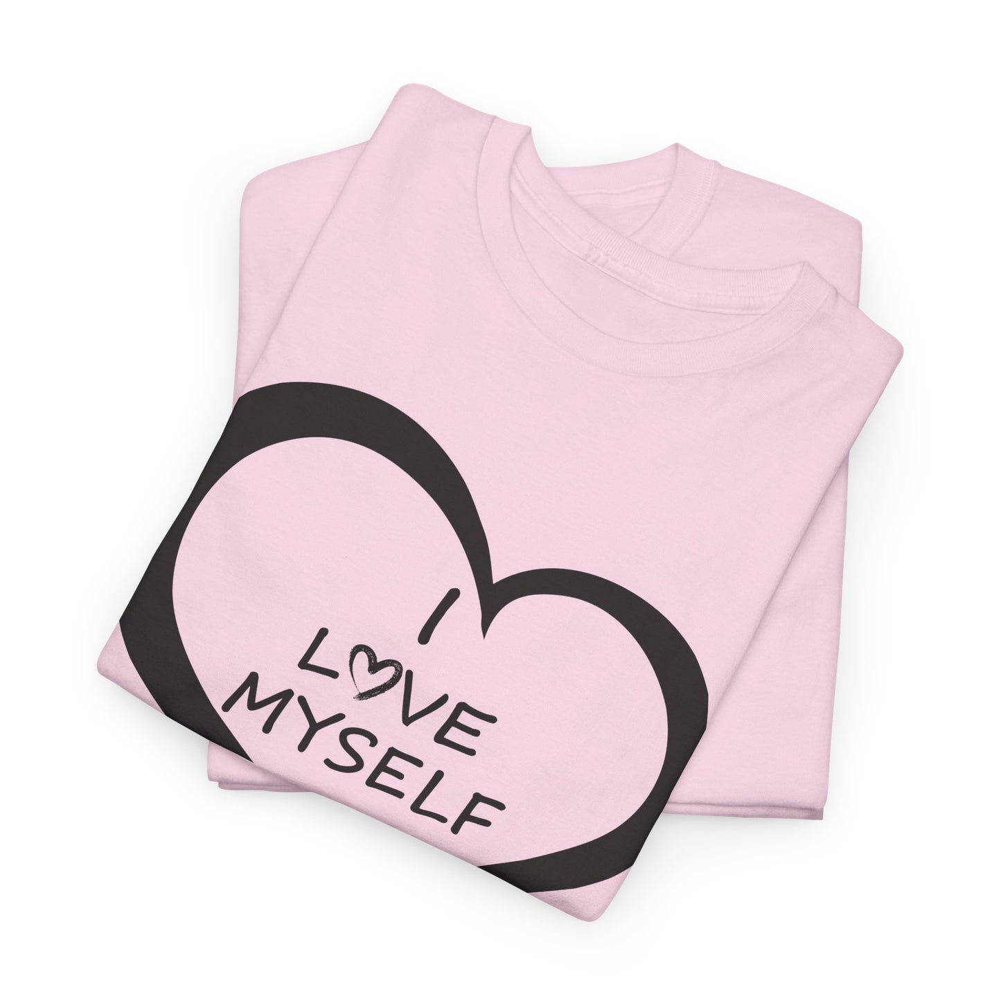 Inspirational Unisex Heavy Cotton Tee - 'I Love Myself'