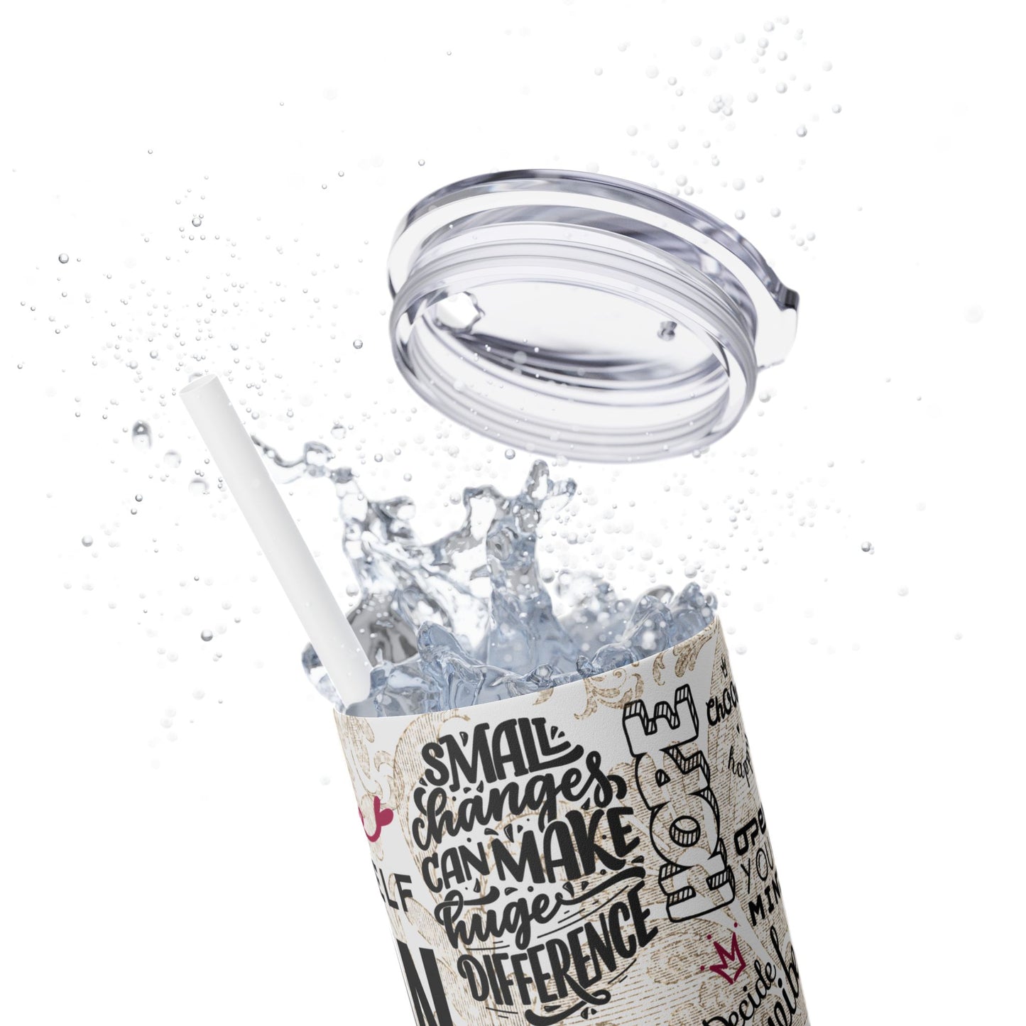 I Can Do It- Self Love Skinny Tumbler with Straw, 20oz
