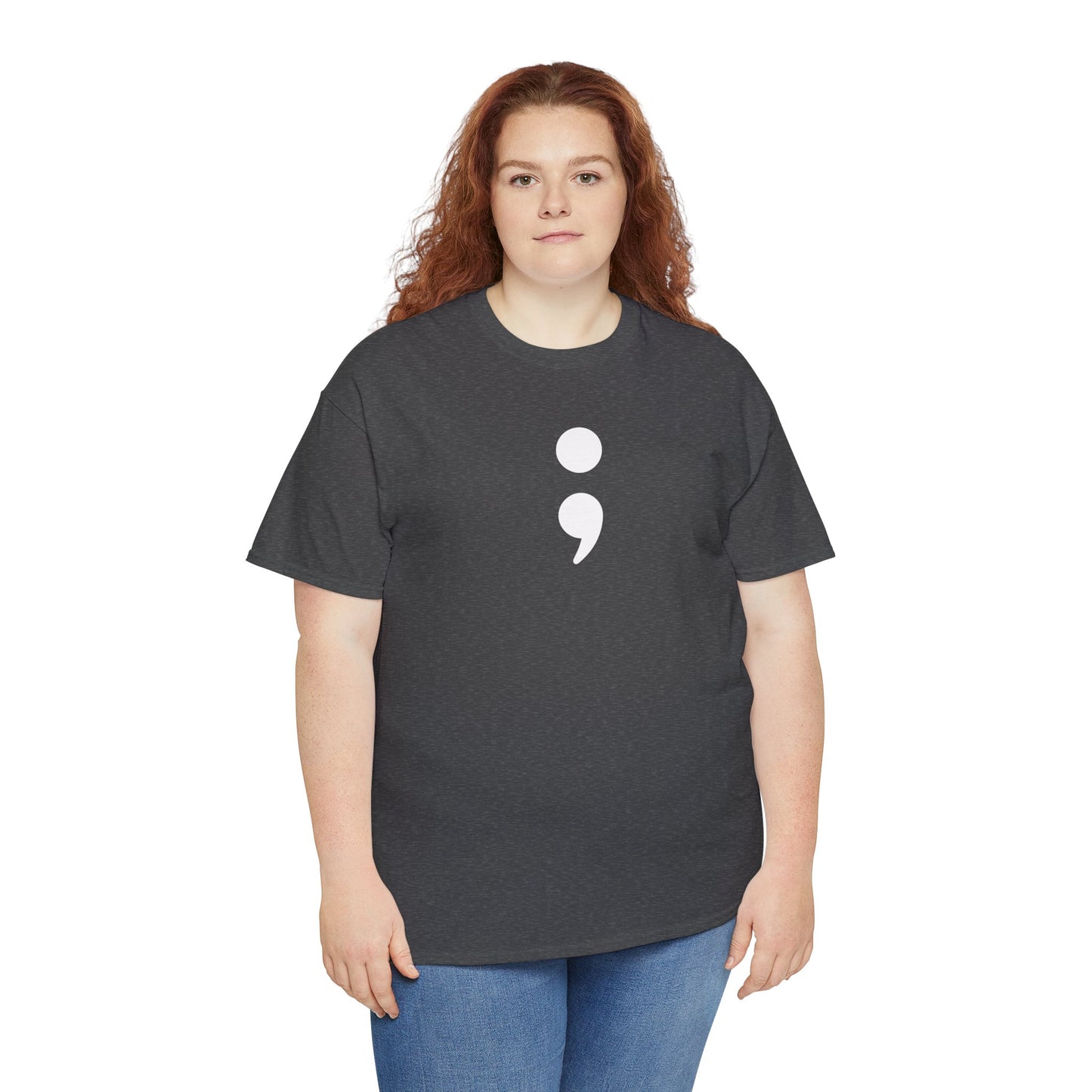 Semi Colon-Suicide Prevention Awareness-Heavy Cotton Tee