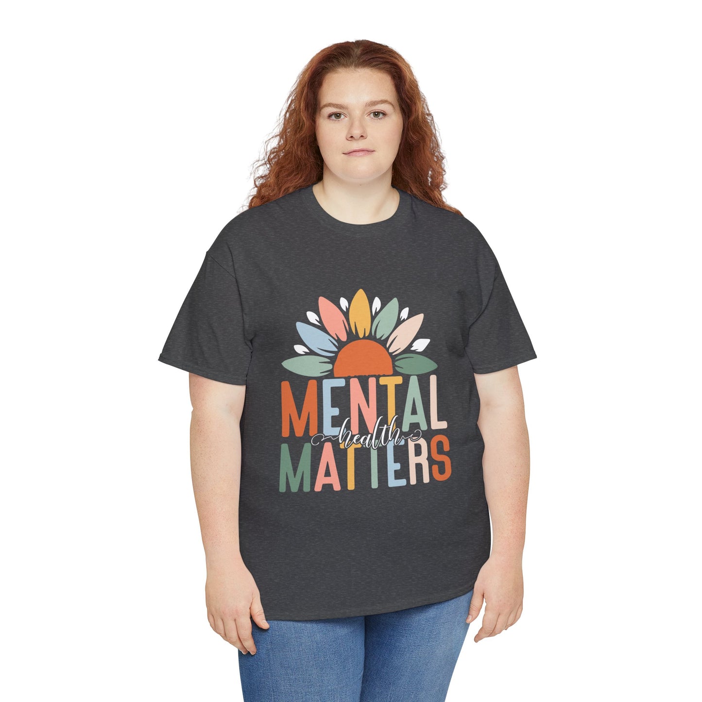 Mental Health Matters-Sunflower Design-Heavy Cotton Tee