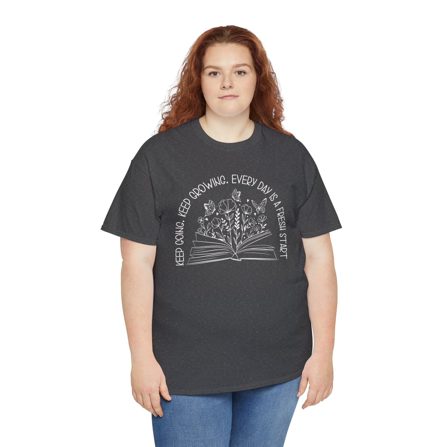 Keep going Keep growing Heavy Cotton Tee
