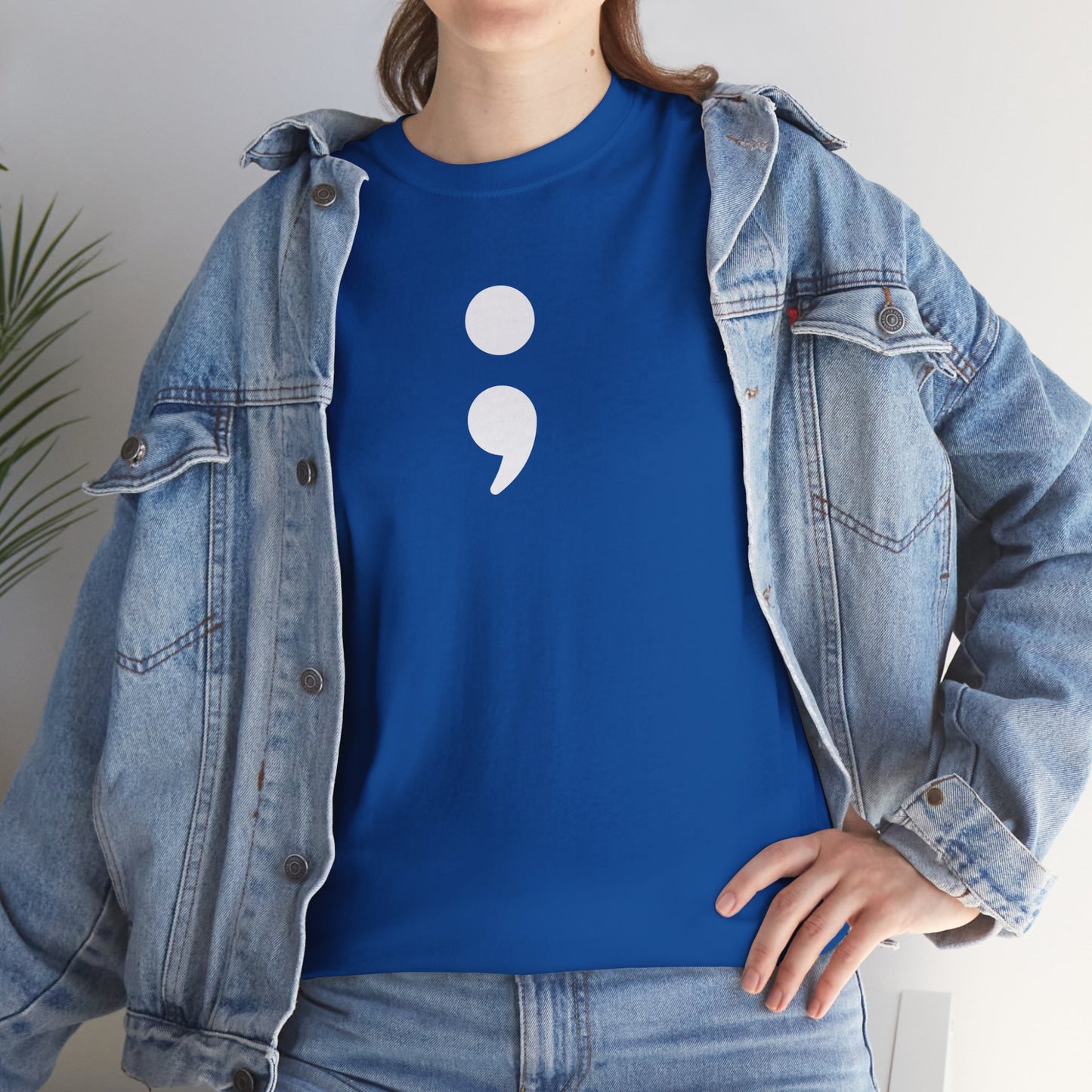 Semi Colon-Suicide Prevention Awareness-Heavy Cotton Tee