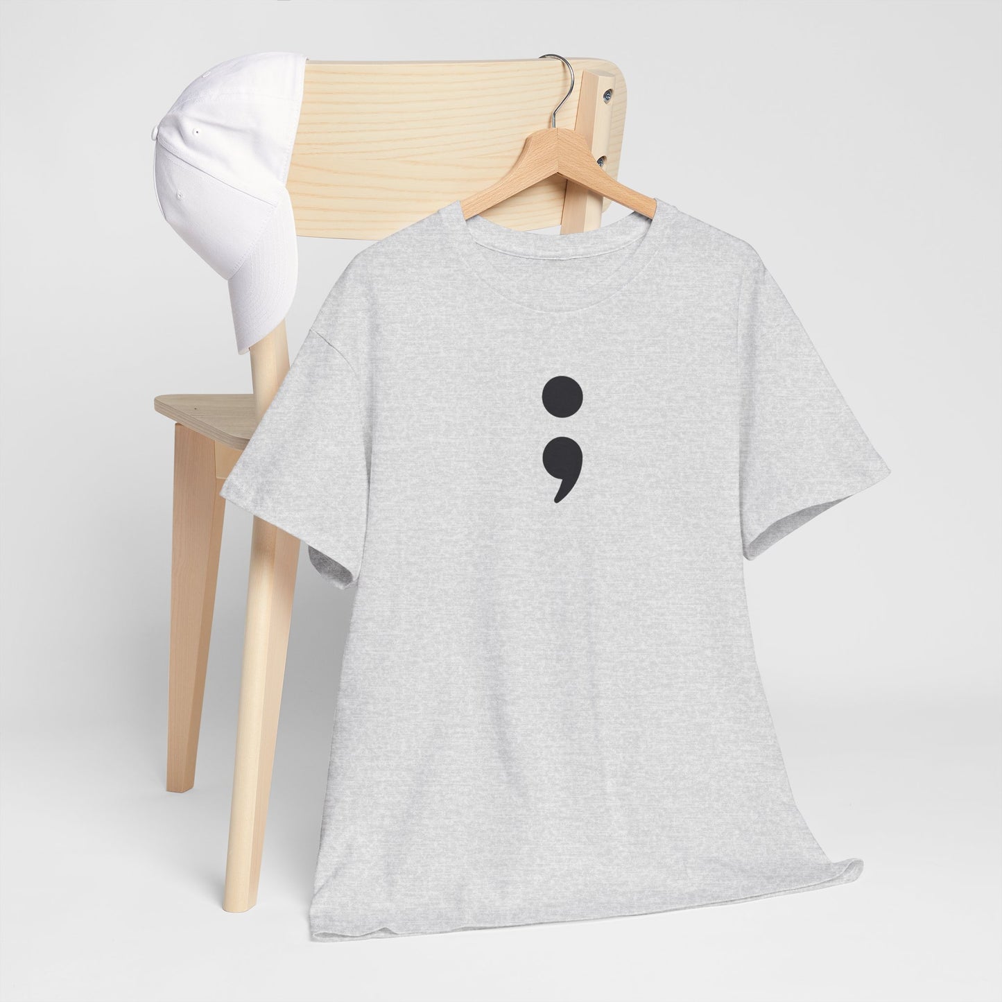 Semi Colon-Suicide Prevention Awareness-Heavy Cotton Tee