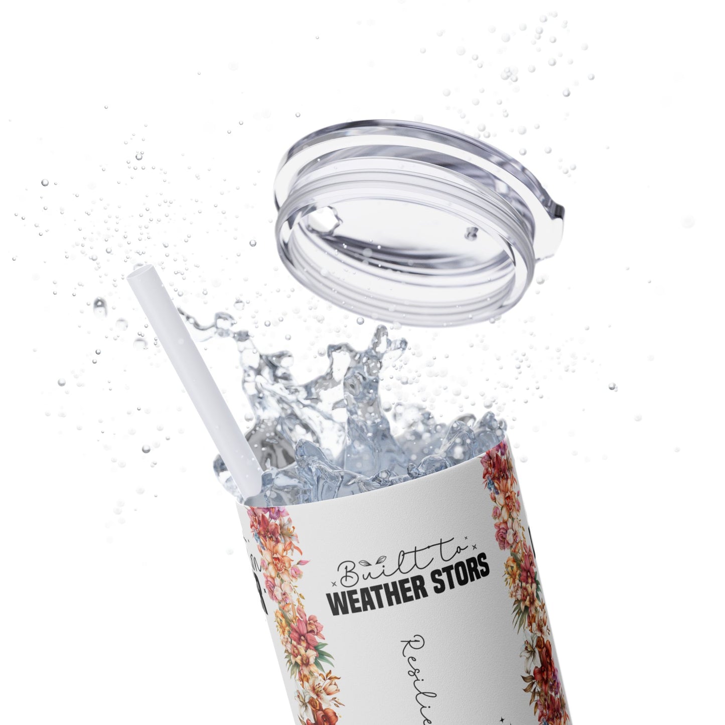 Built for Greatness -Affirmation Art Skinny Tumbler - 20oz with Straw