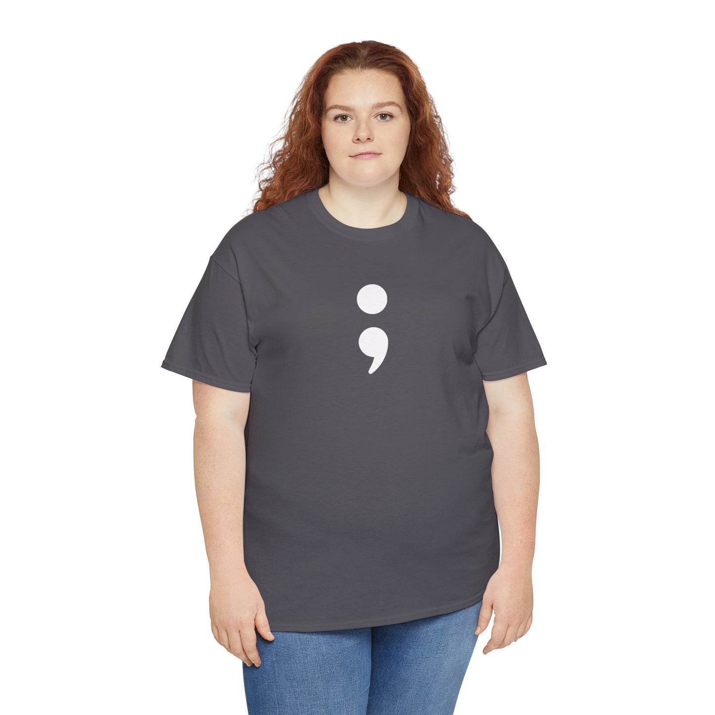 Semi Colon-Suicide Prevention Awareness-Heavy Cotton Tee