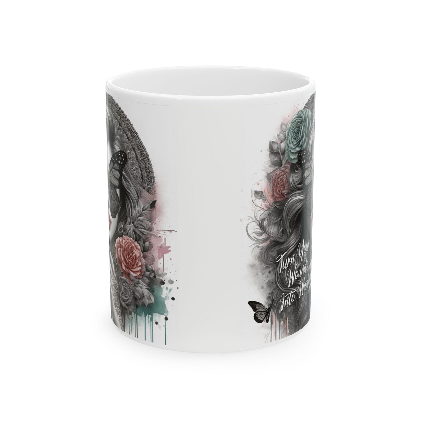 Turn your wounds into wisdom Affirmations Mug, (11oz, 15oz)