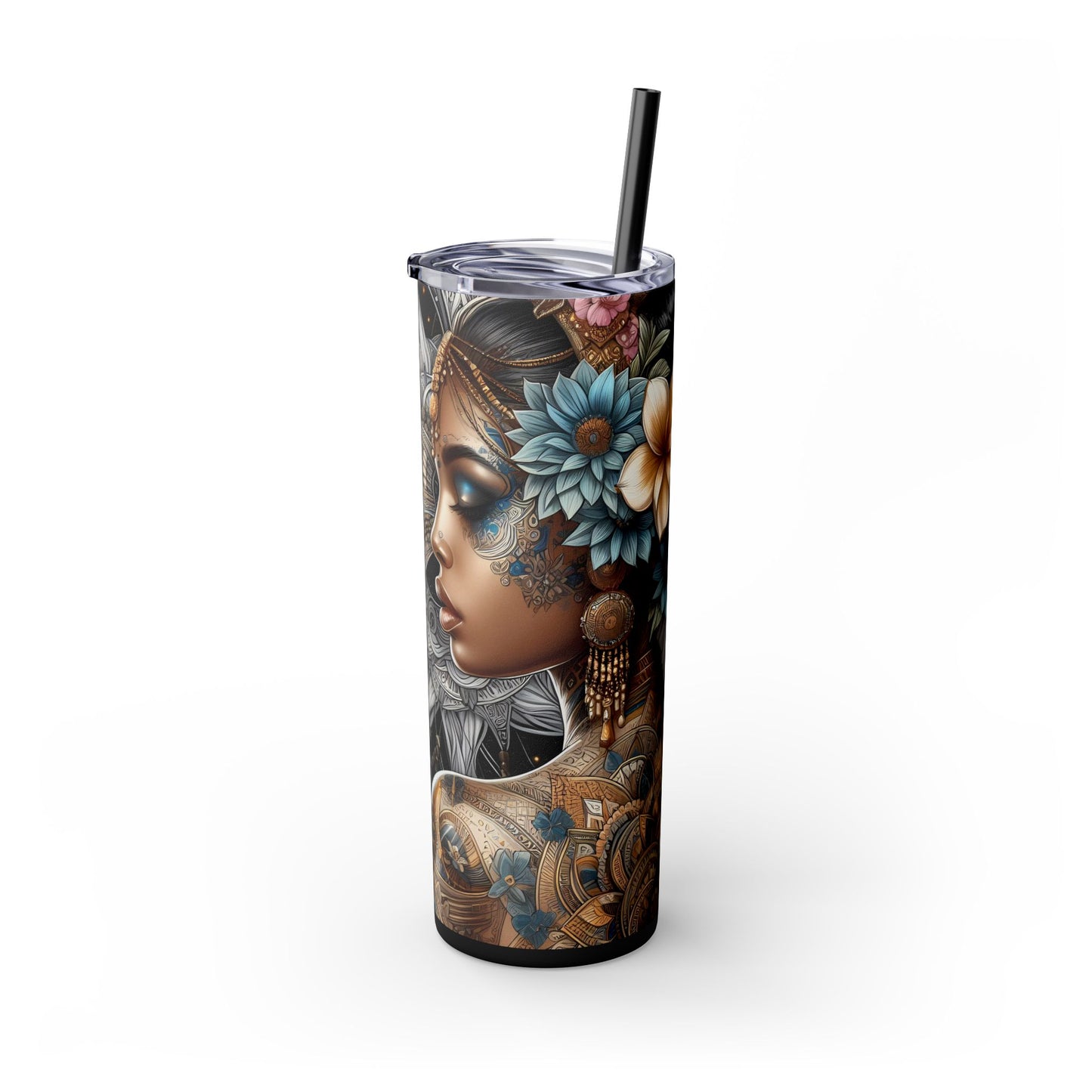 Im freeing myself from doubt and fear-Affirmation Art Skinny Tumbler - 20oz with Straw