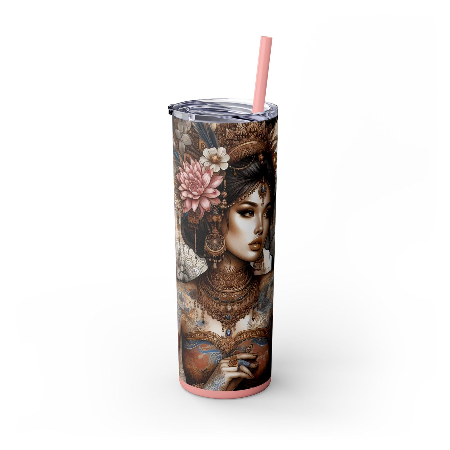 Im in the right place doing the right thing-Affirmation Art Skinny Tumbler - 20oz with Straw