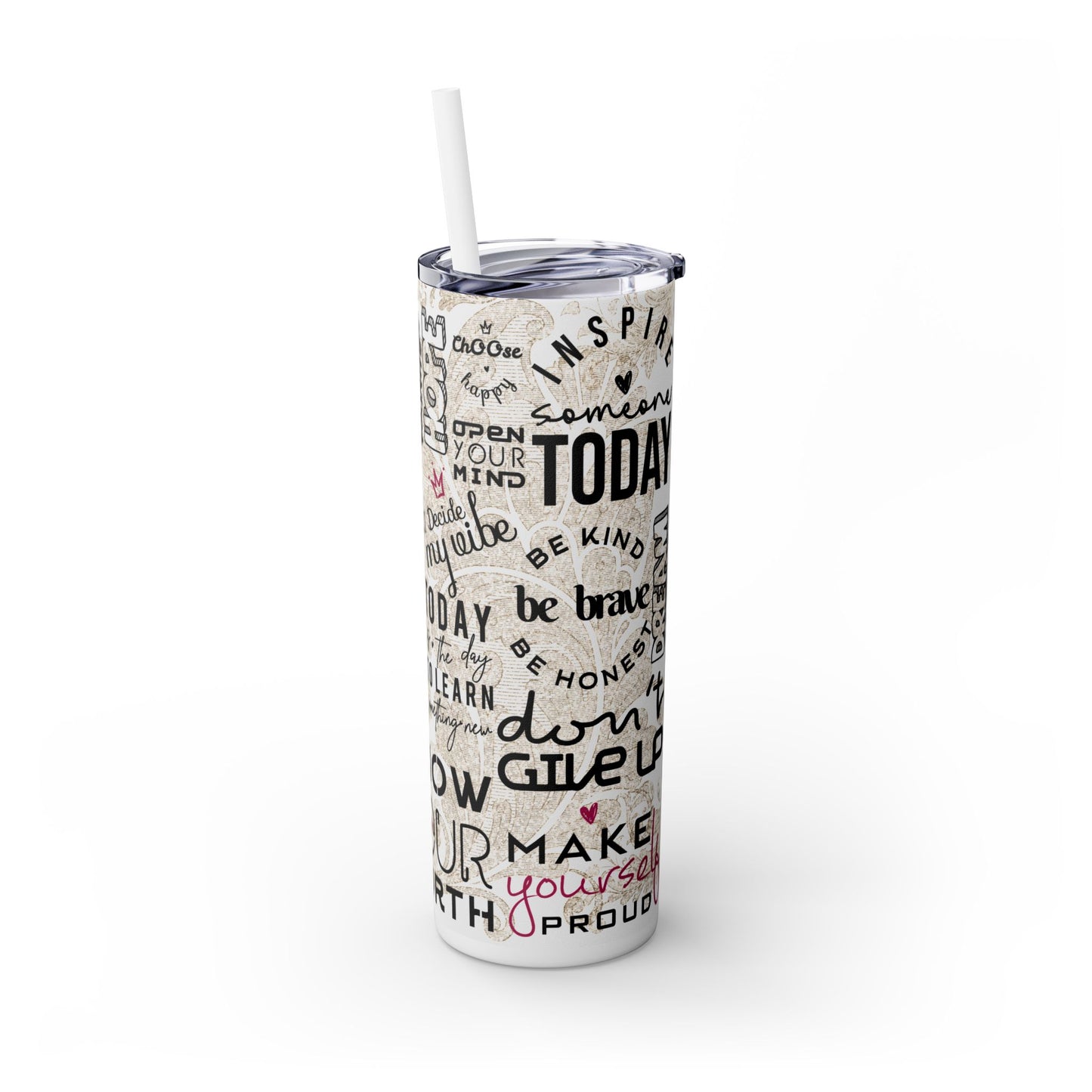 I Can Do It- Self Love Skinny Tumbler with Straw, 20oz