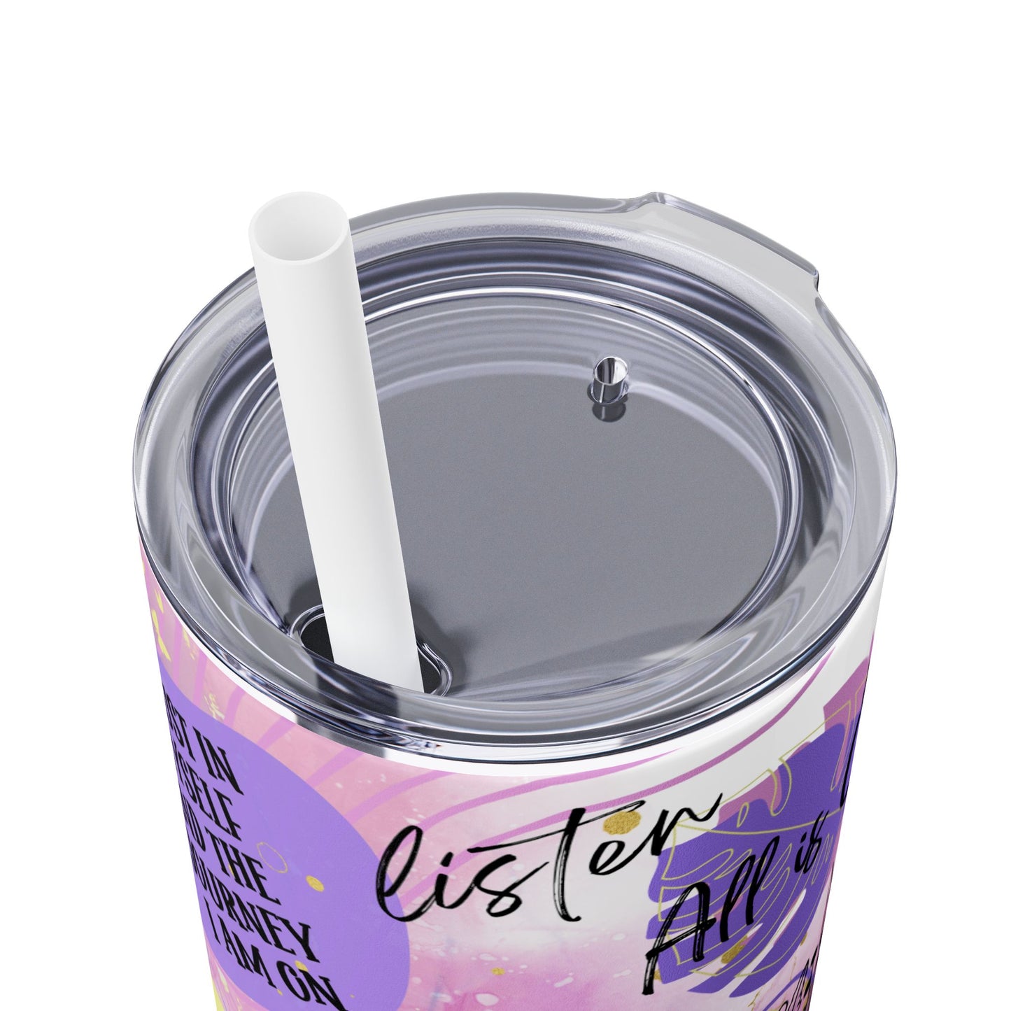 Today i will be my best self- Self Love Skinny Tumbler with Straw, 20oz