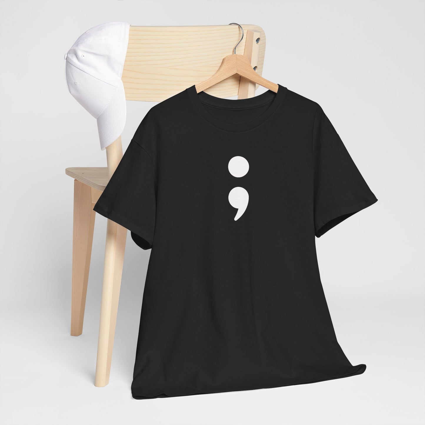 Semi Colon-Suicide Prevention Awareness-Heavy Cotton Tee