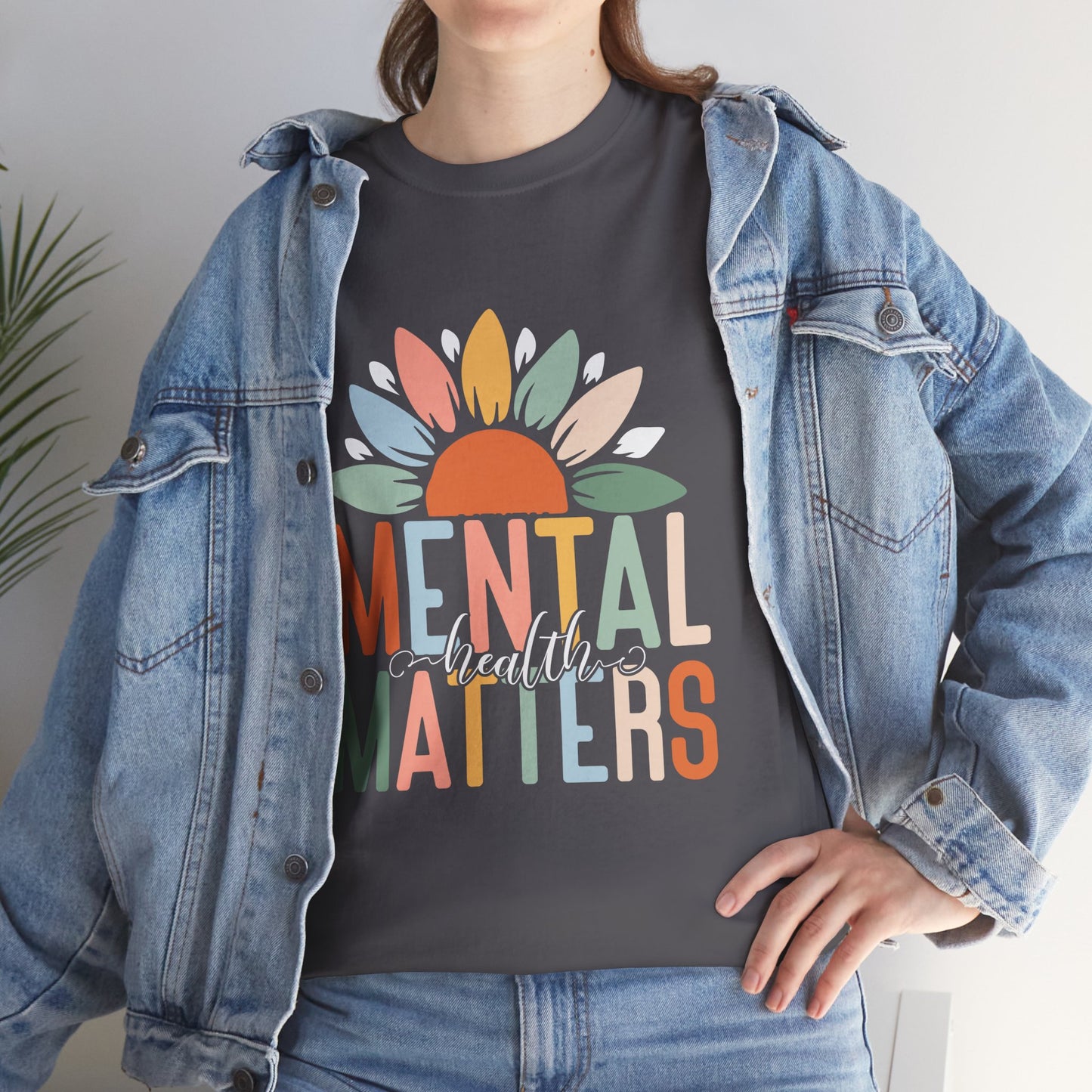 Mental Health Matters-Sunflower Design-Heavy Cotton Tee