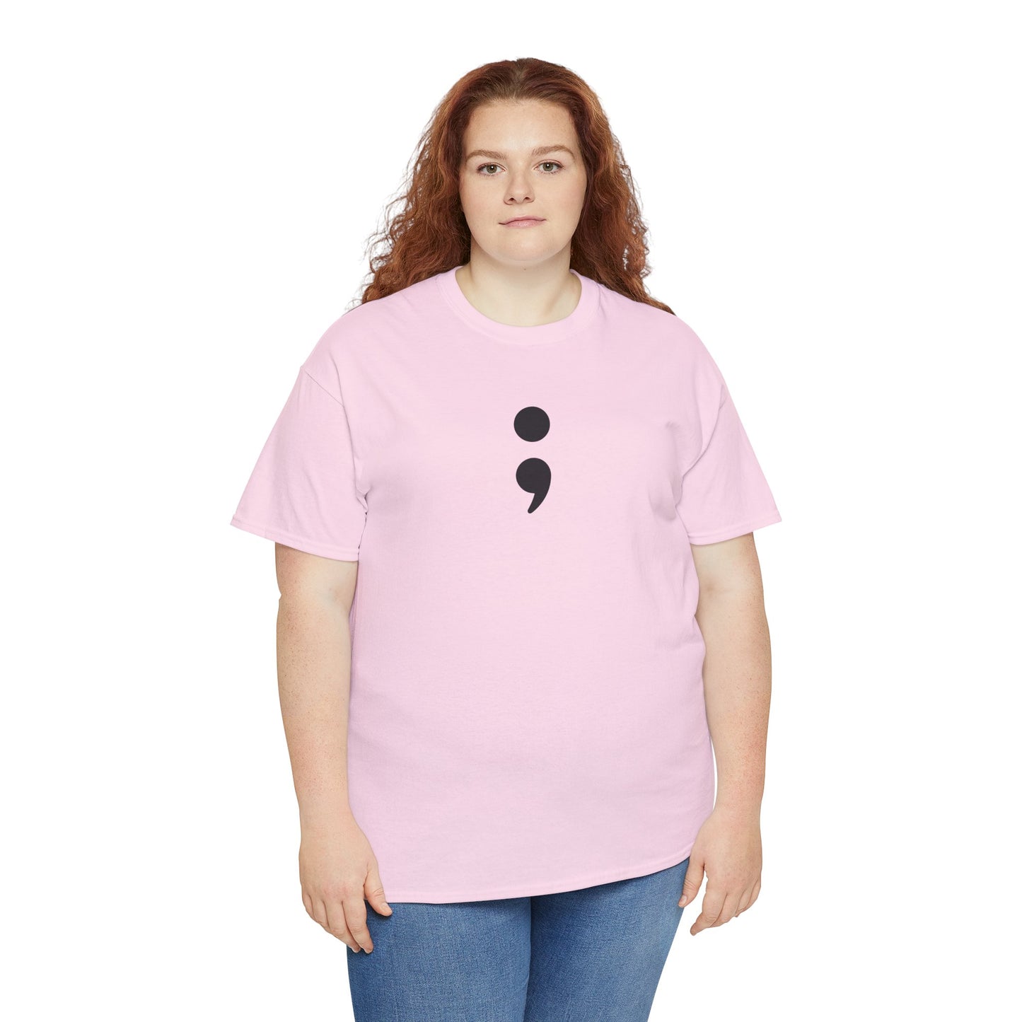 Semi Colon-Suicide Prevention Awareness-Heavy Cotton Tee