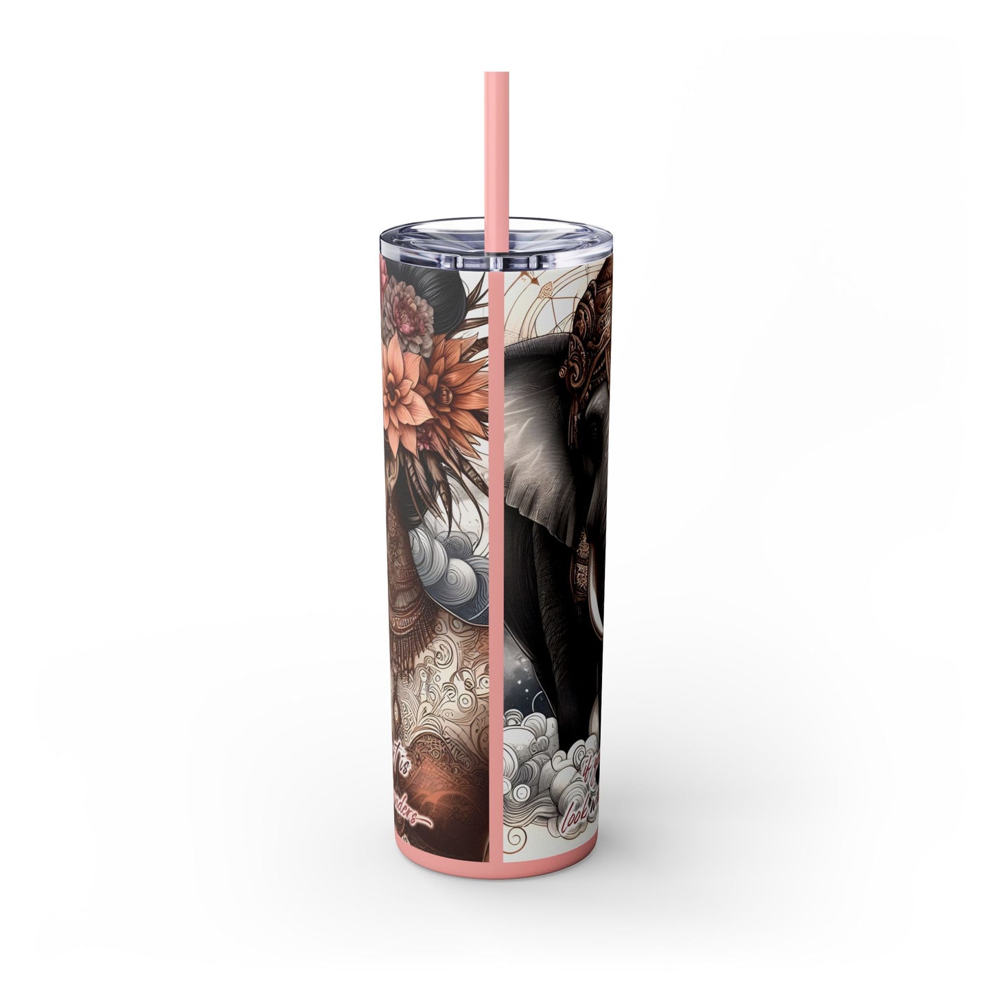 Where your heart is -Affirmation Art Skinny Tumbler - 20oz with Straw