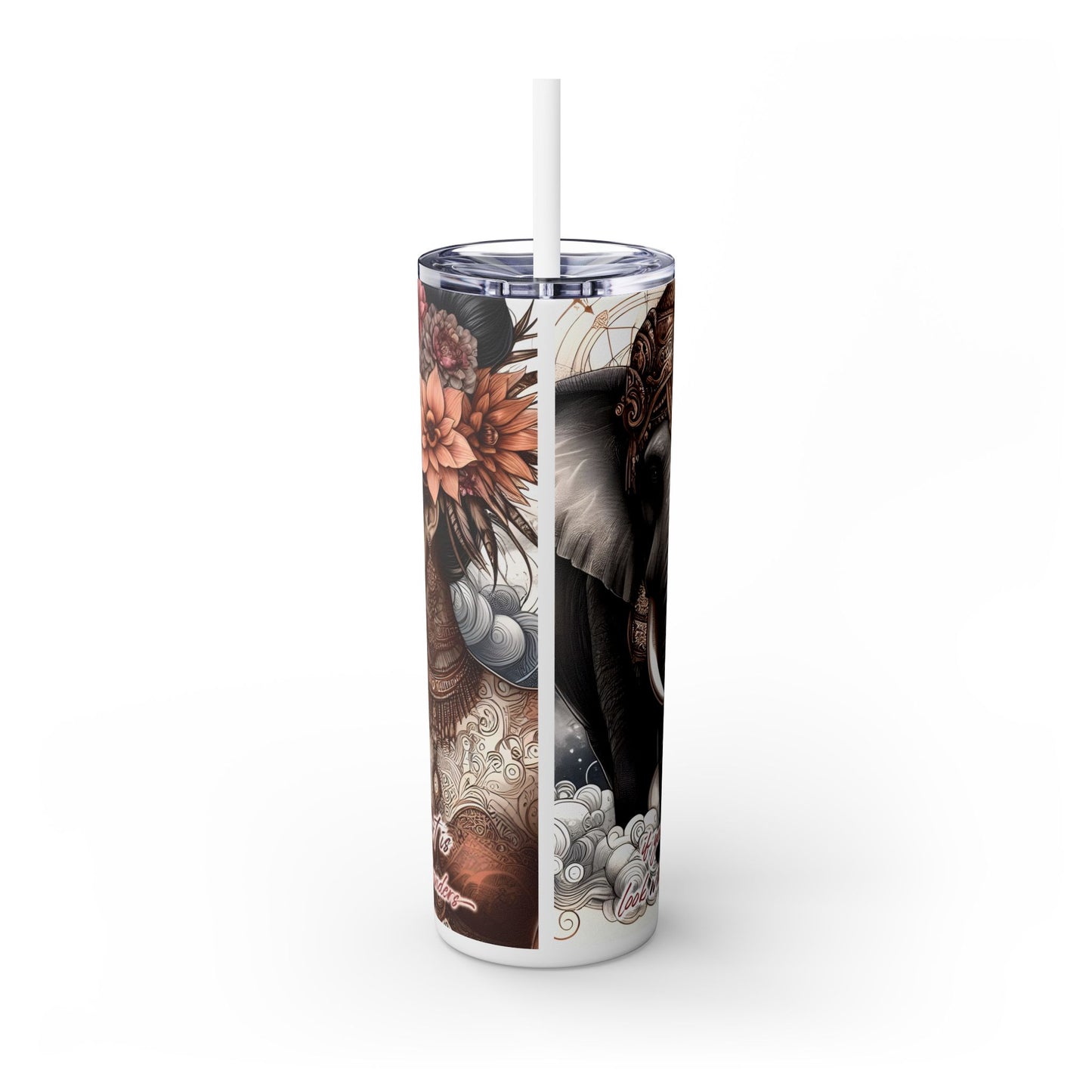 Where your heart is -Affirmation Art Skinny Tumbler - 20oz with Straw
