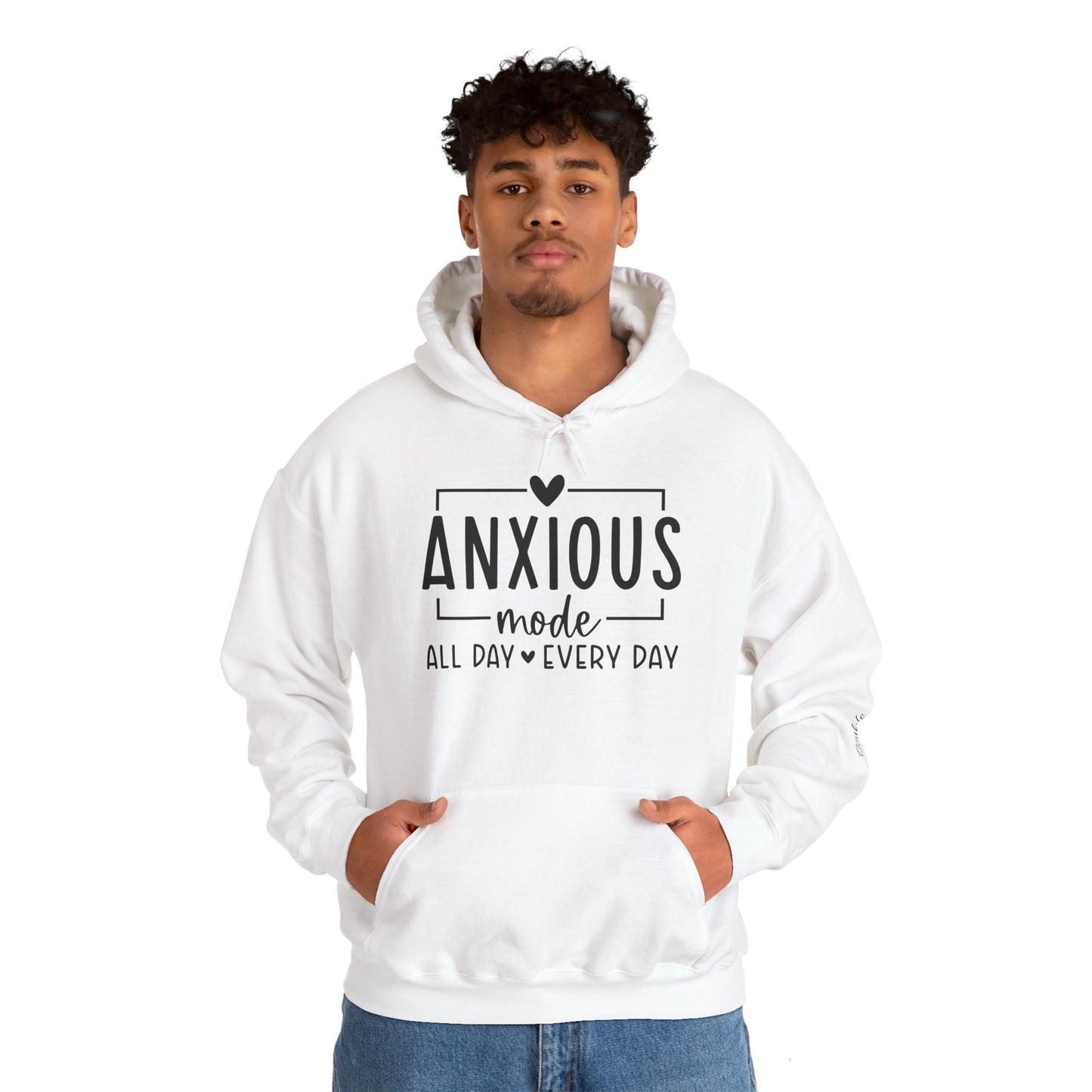 Anxious Mode-All Day-Every Day-Double Inhale-Unisex Heavy Blend™Hoodie