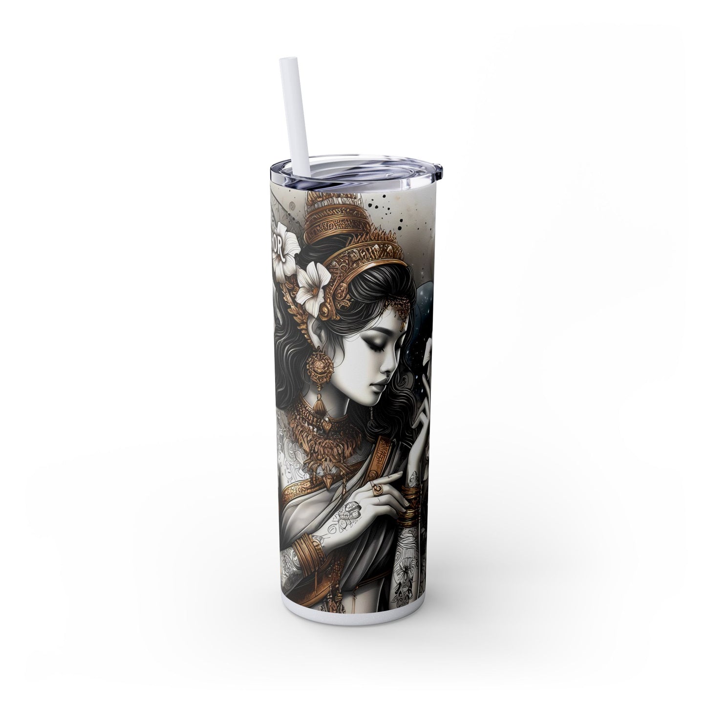 Conscious breathing is my anchor-Affirmation Art Skinny Tumbler - 20oz with Straw