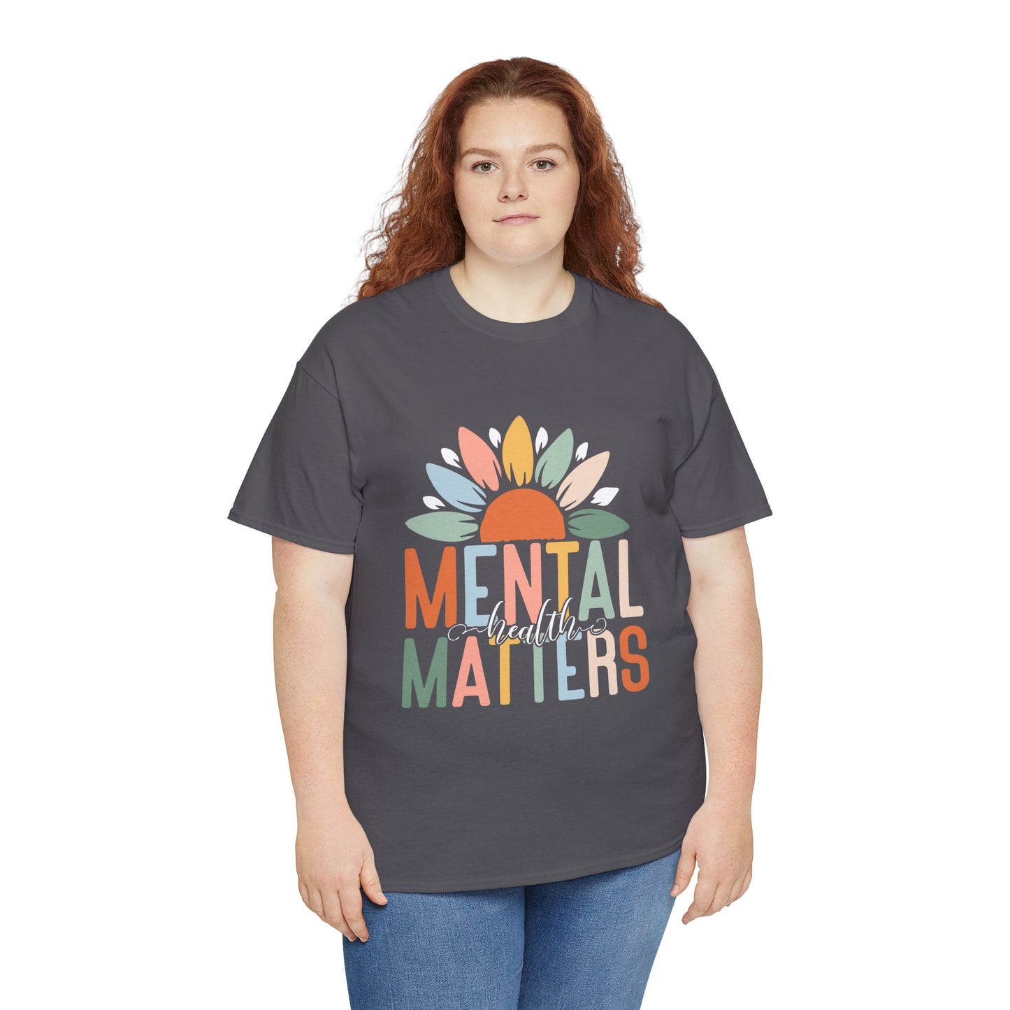 Mental Health Matters-Sunflower Design-Heavy Cotton Tee