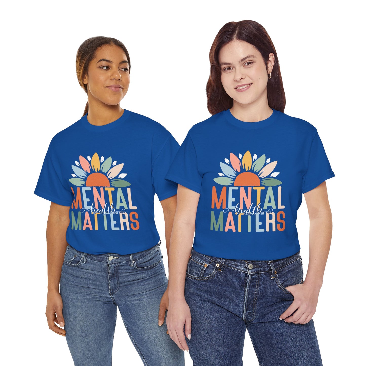 Mental Health Matters-Sunflower Design-Heavy Cotton Tee