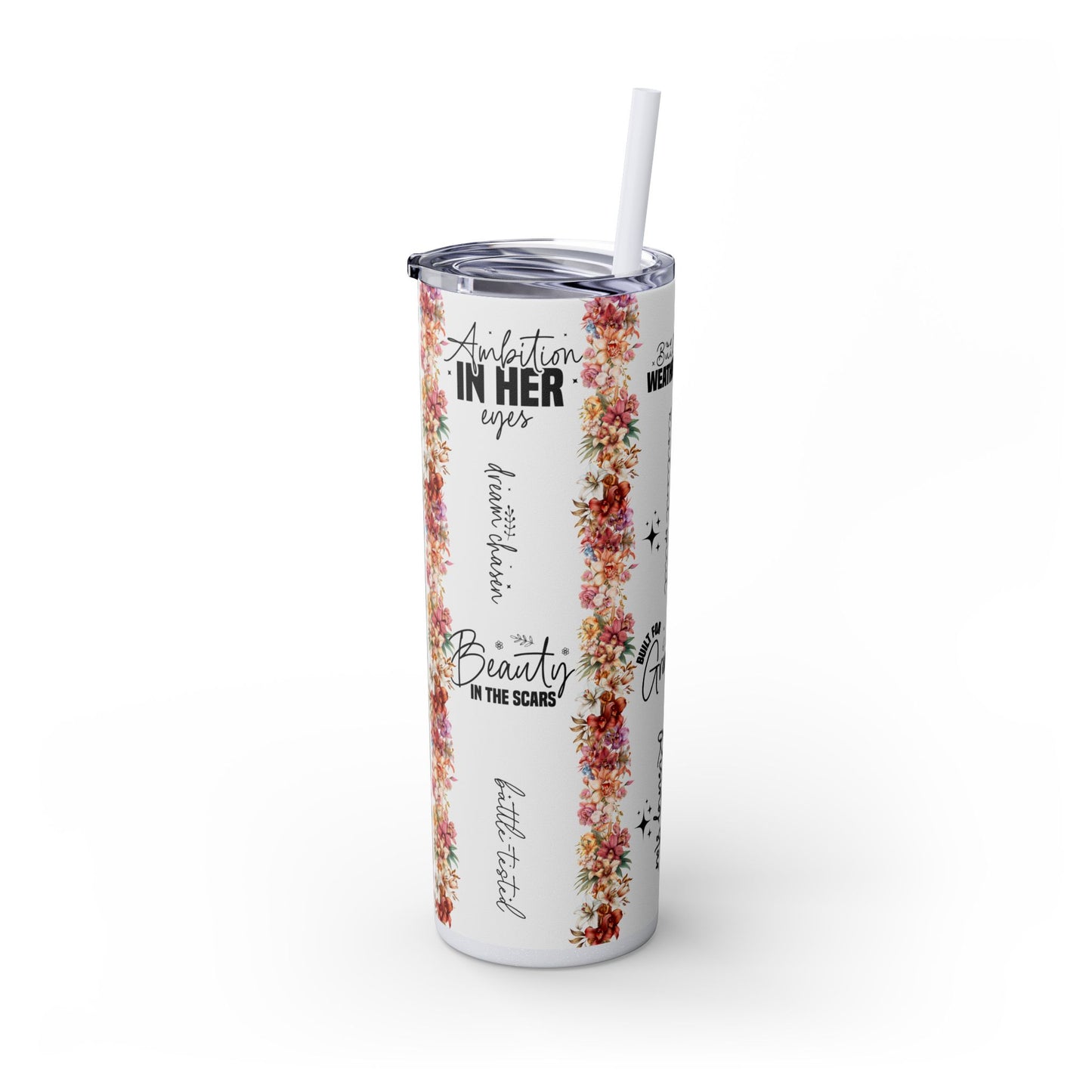 Built for Greatness -Affirmation Art Skinny Tumbler - 20oz with Straw