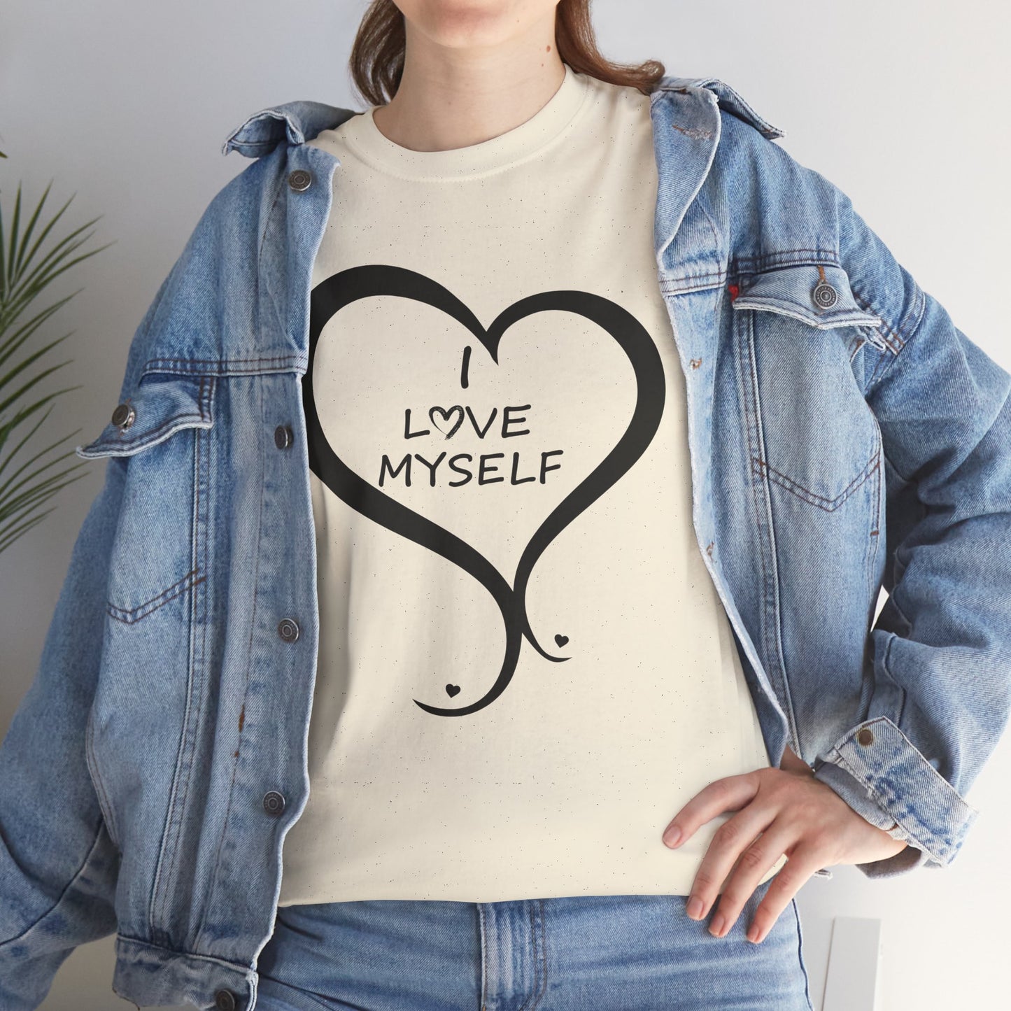 Inspirational Unisex Heavy Cotton Tee - 'I Love Myself'