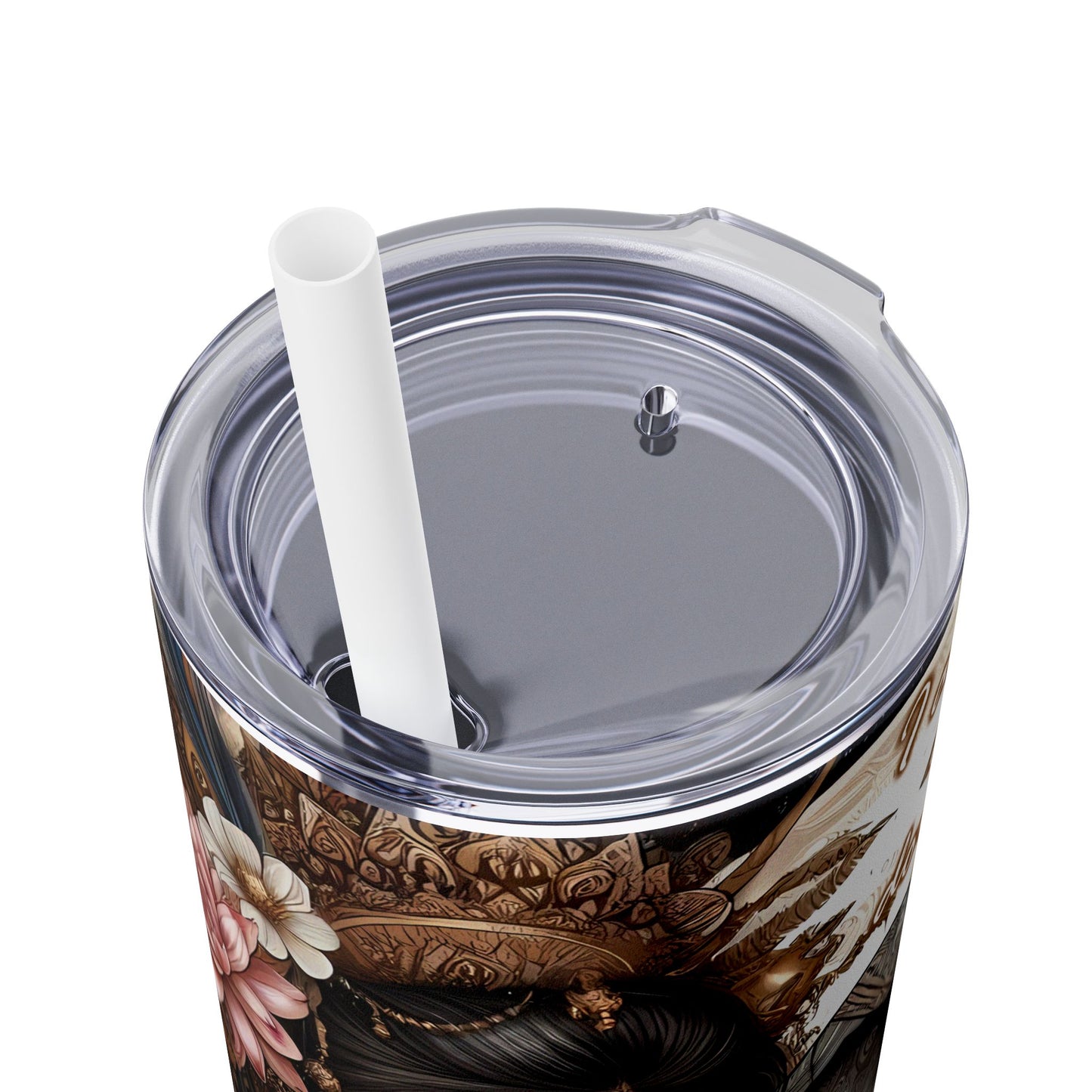 Im in the right place doing the right thing-Affirmation Art Skinny Tumbler - 20oz with Straw