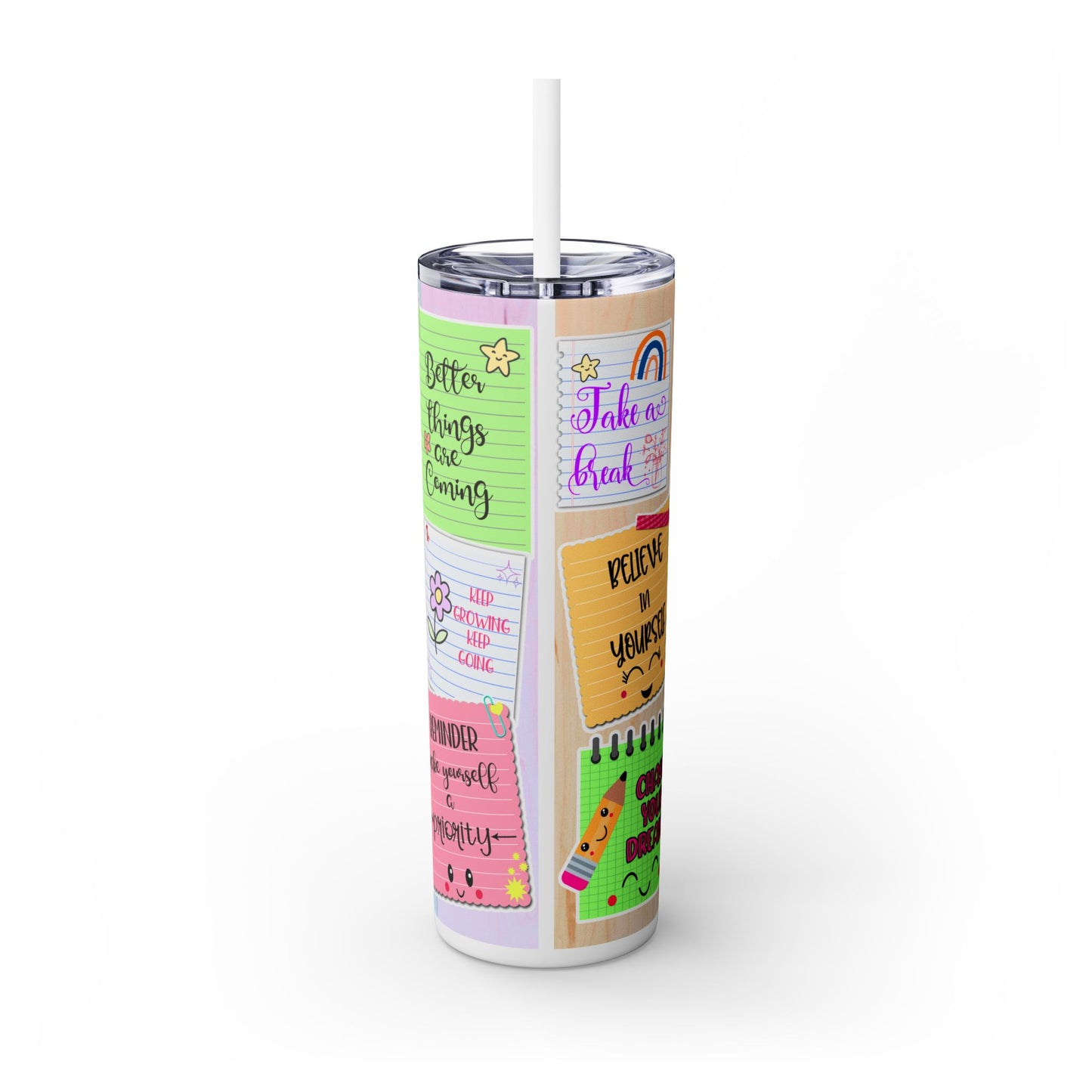 Chase Your Dreams- Self Love Skinny Tumbler with Straw, 20oz