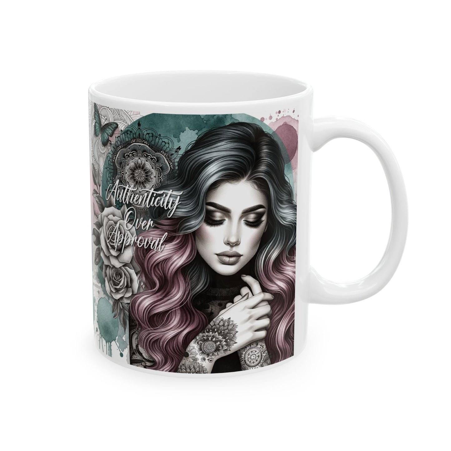 Authenticity over approval affirmation Mug, (11oz, 15oz)