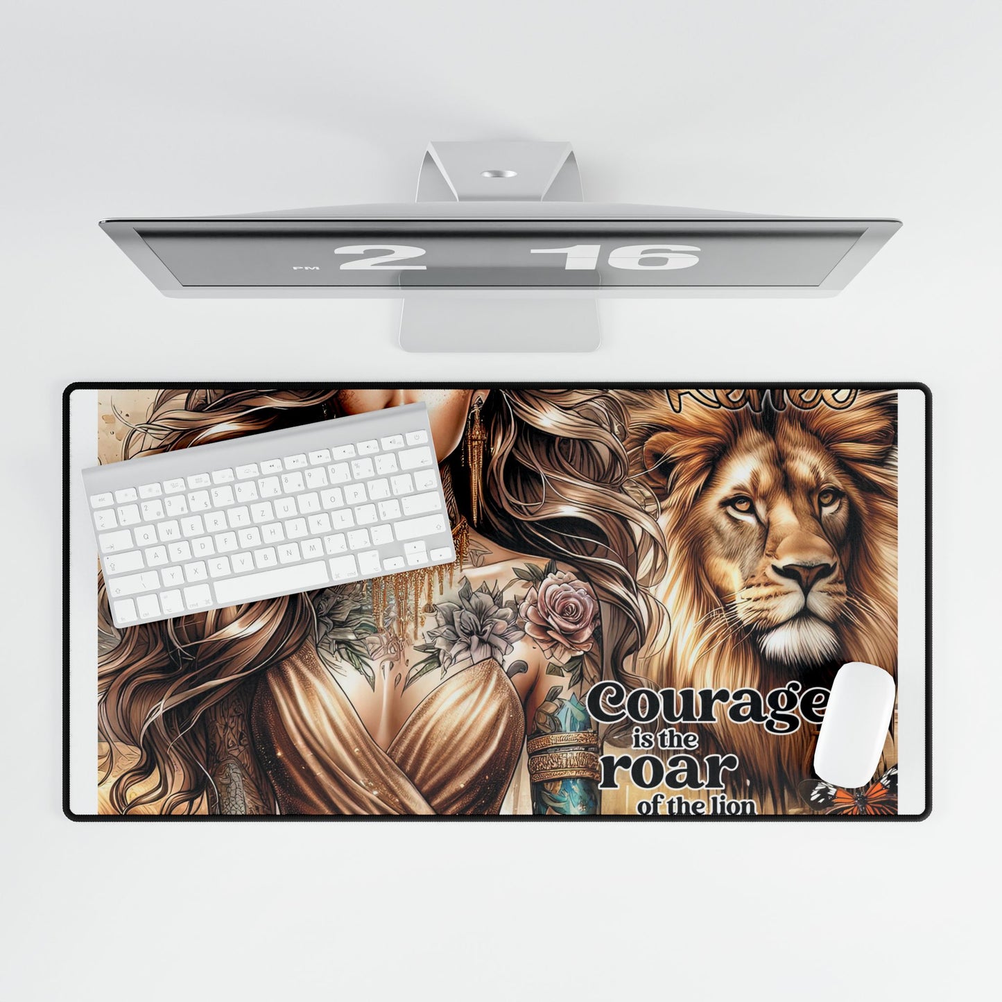 Inspirational Mouse Pad - Courage is the Roar of the Lion Within You - Perfect Gift for Strength and Empowerment