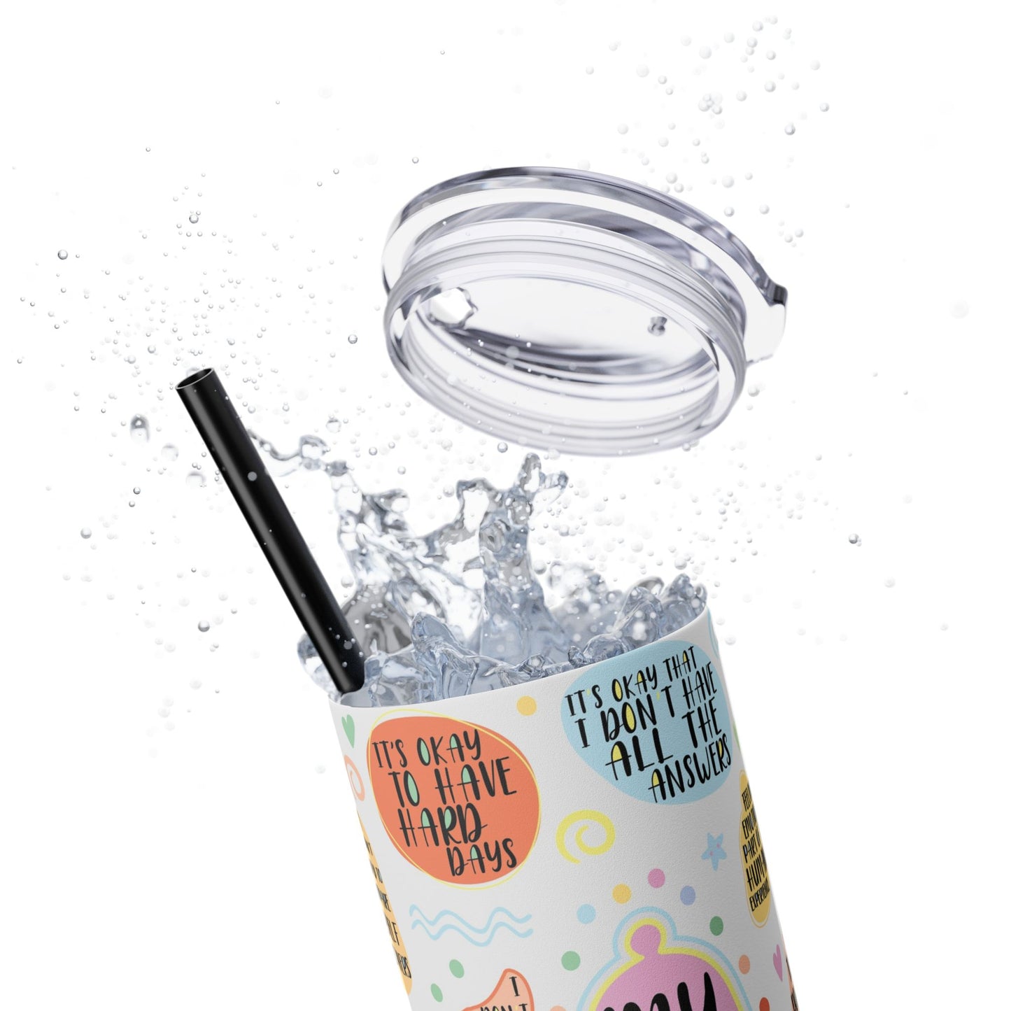 My Mental Breakdown Cup-Bohemian Art Skinny Tumbler - 20oz with Straw, Inspirational Quote