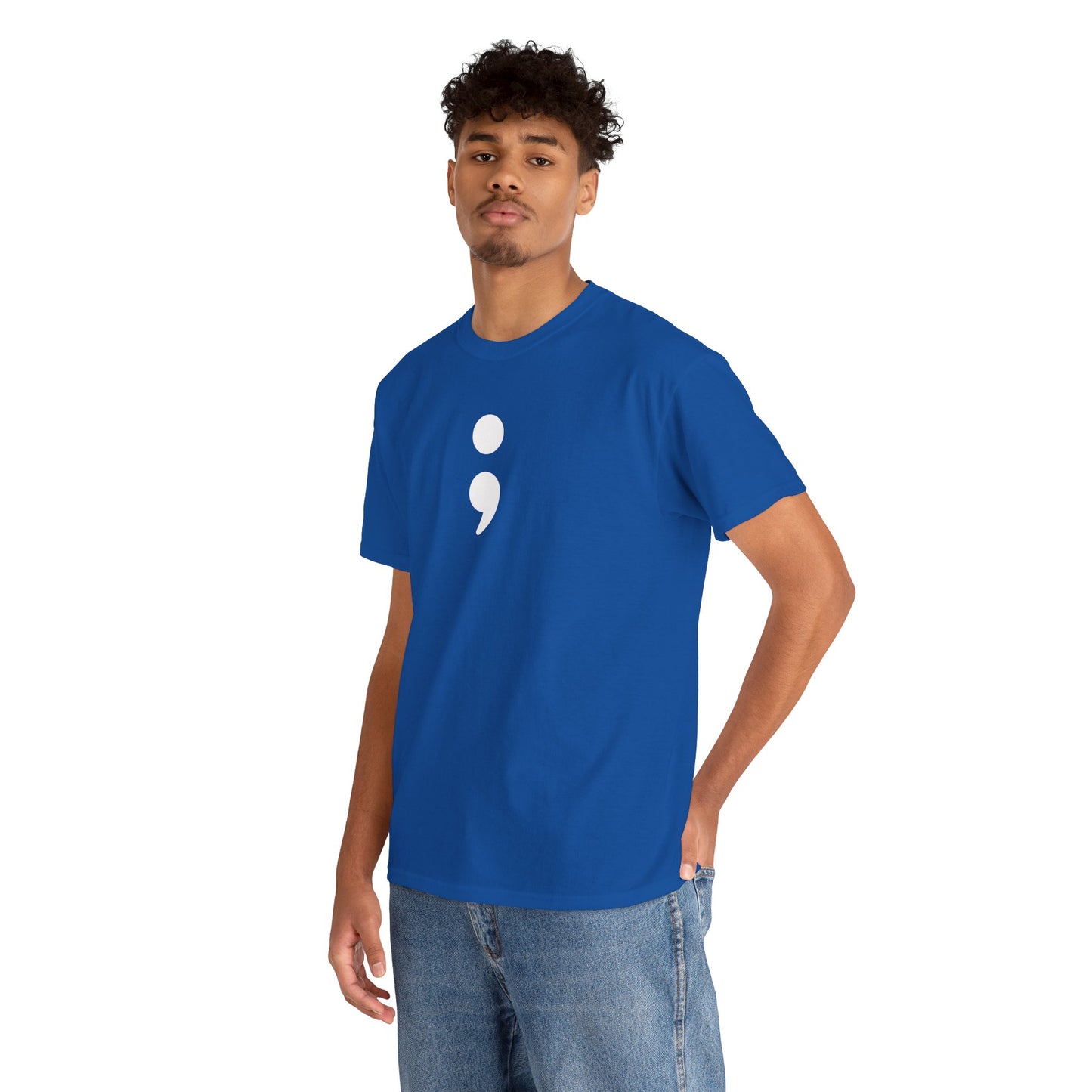 Semi Colon-Suicide Prevention Awareness-Heavy Cotton Tee