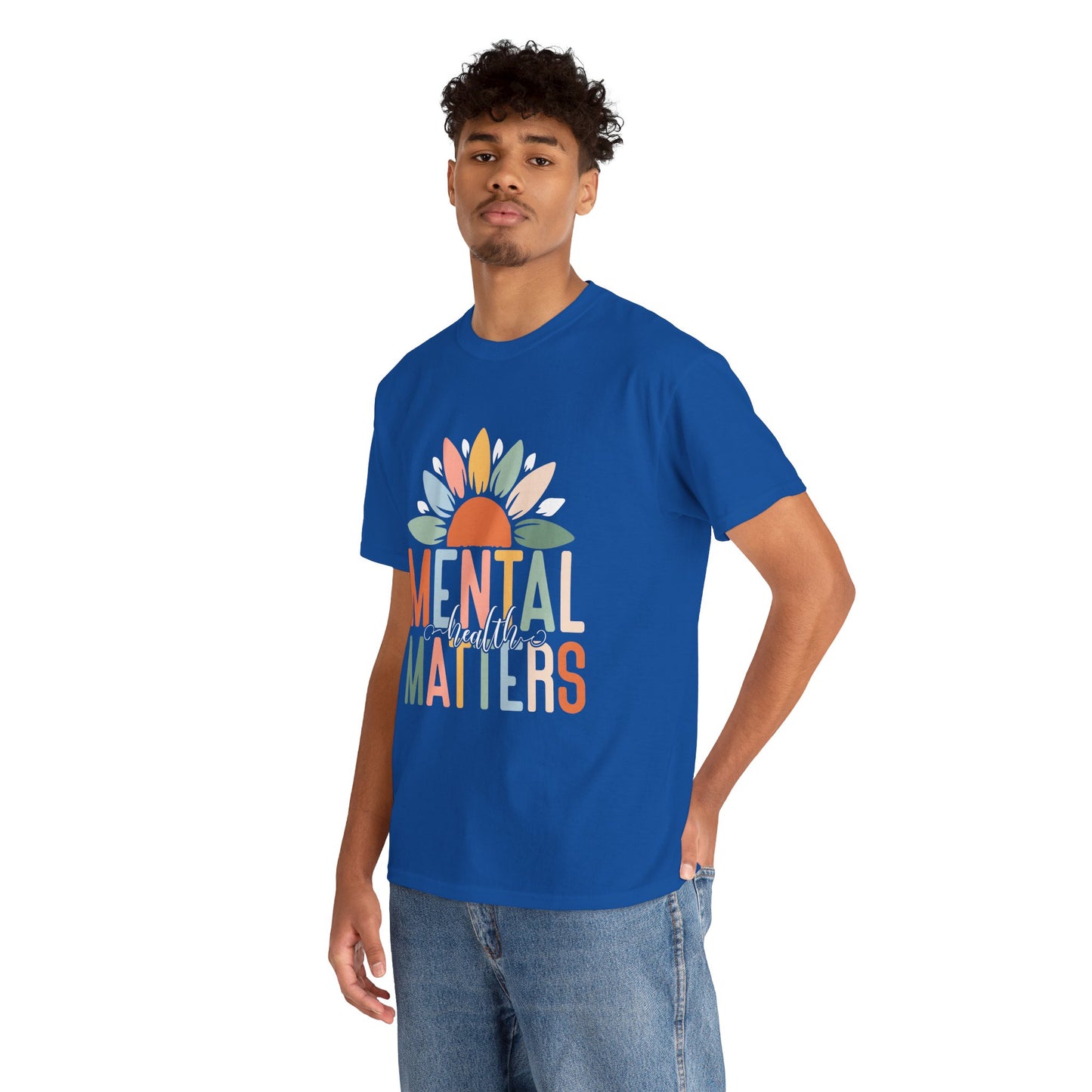 Mental Health Matters-Sunflower Design-Heavy Cotton Tee